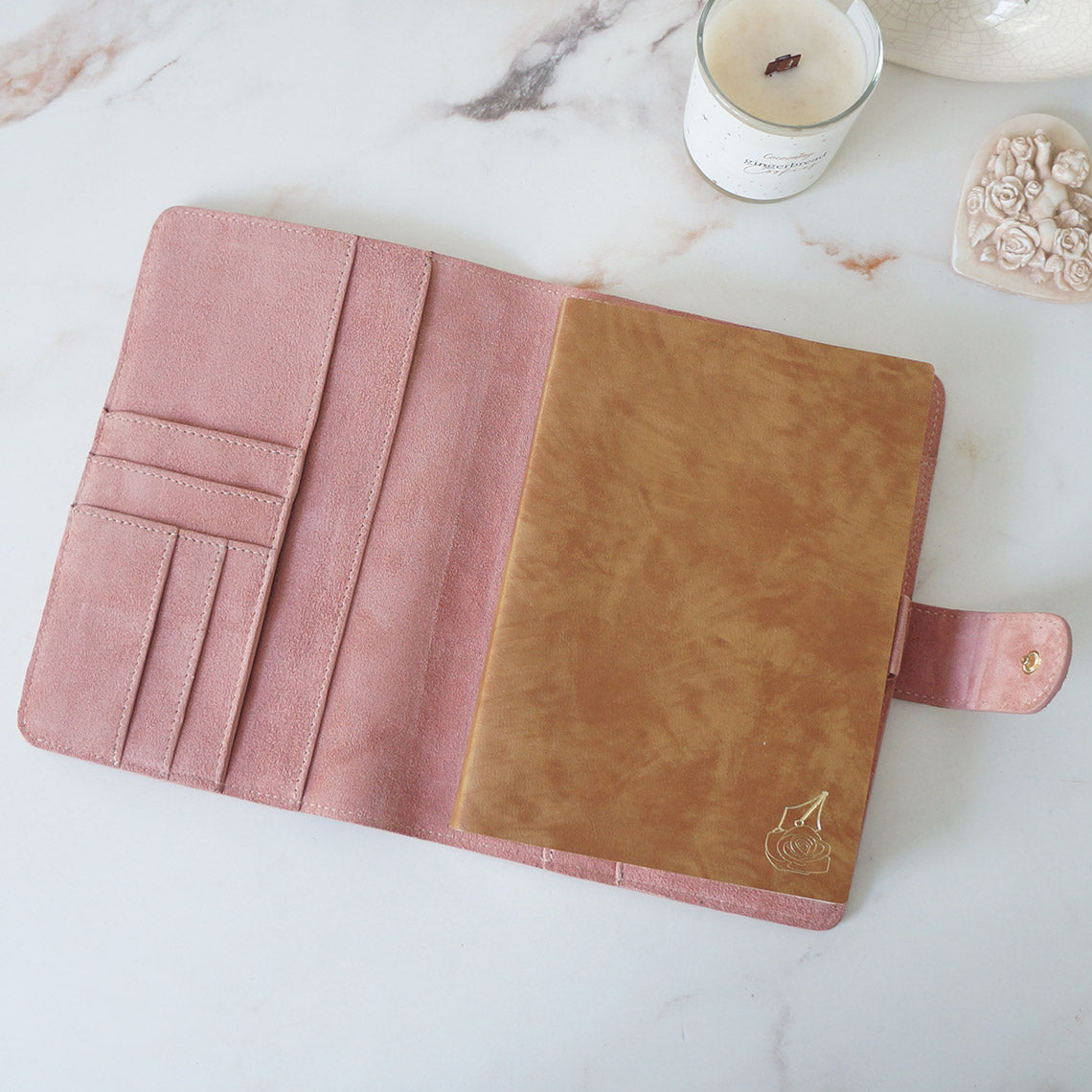 A5 Journal Cover with Clear Front - Suede Fresia