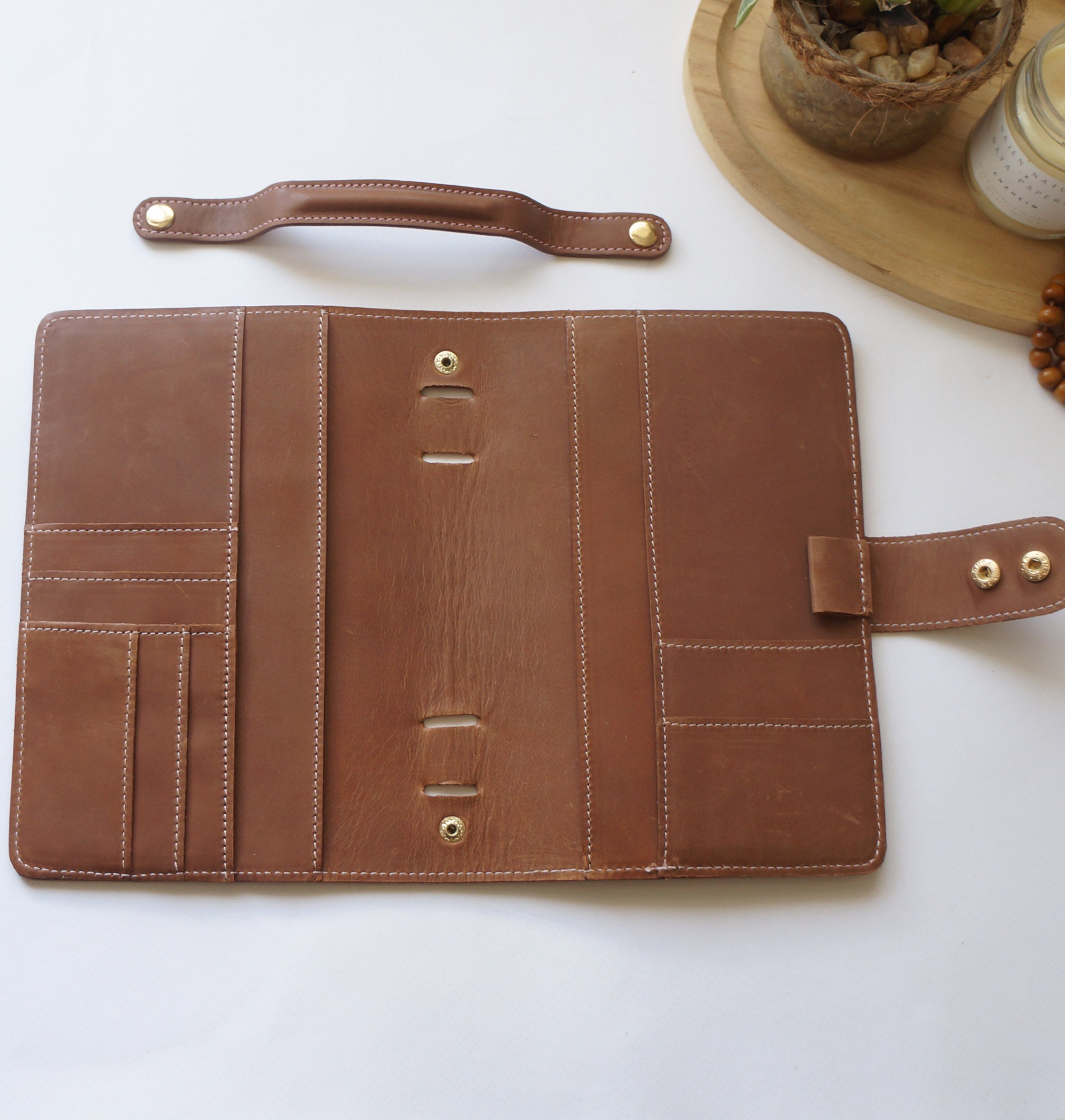 A5 Journal Cover - Cocoa Creme w/ handle