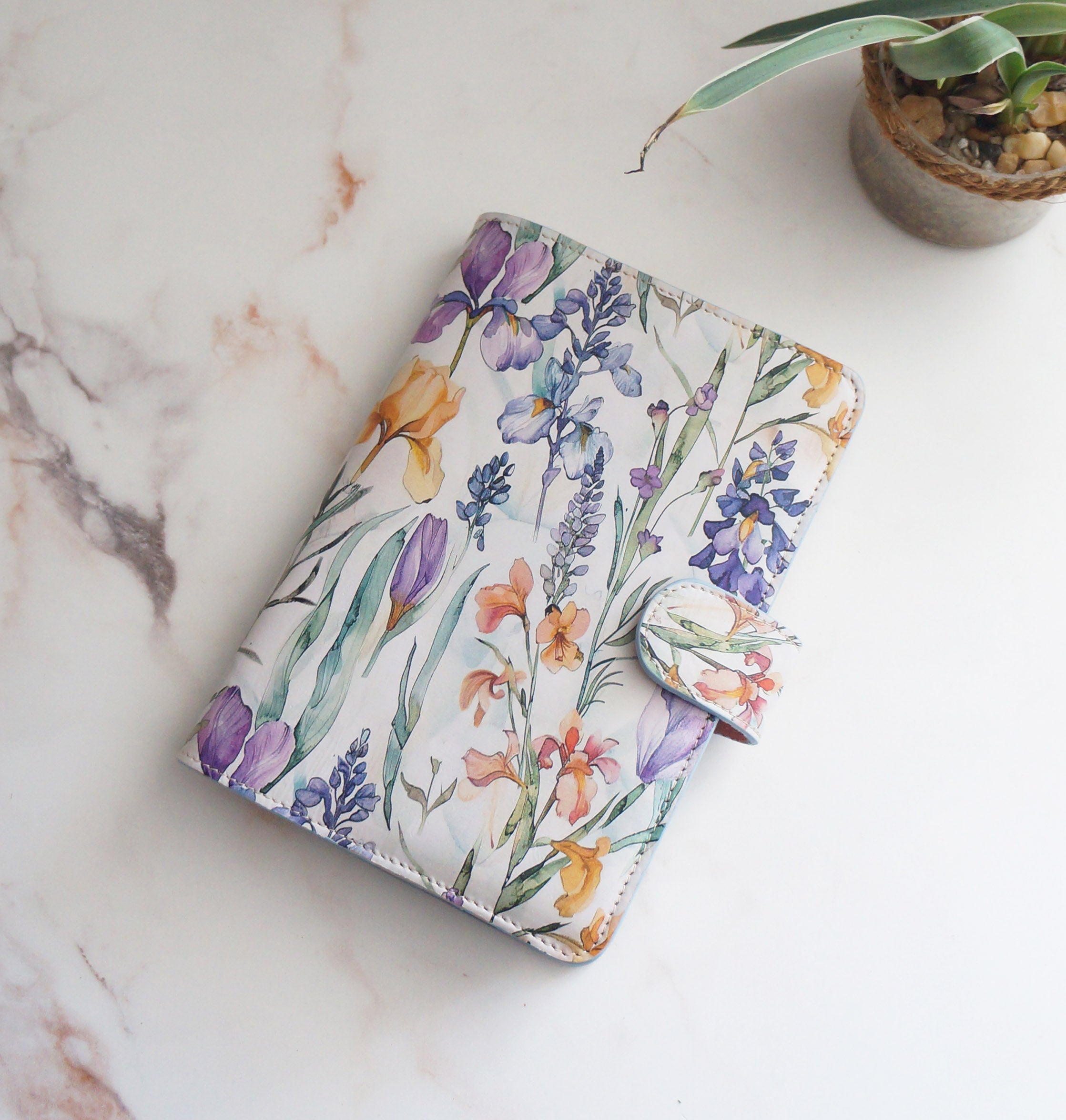 A5 Journal Cover - Wild Flower/Suede Fresia