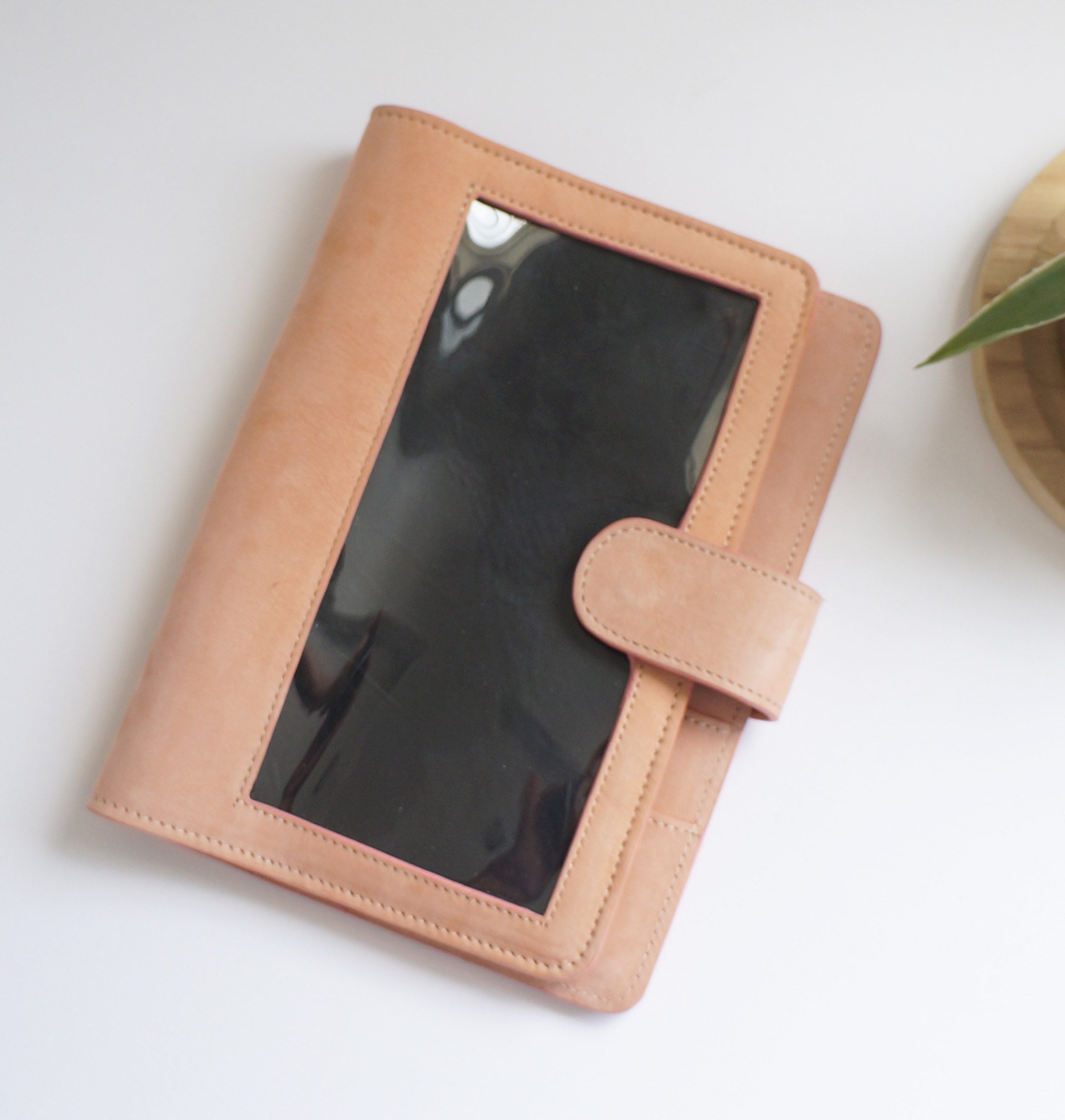 A5 Journal Cover with Clear Front - Velvet Peachy Pink