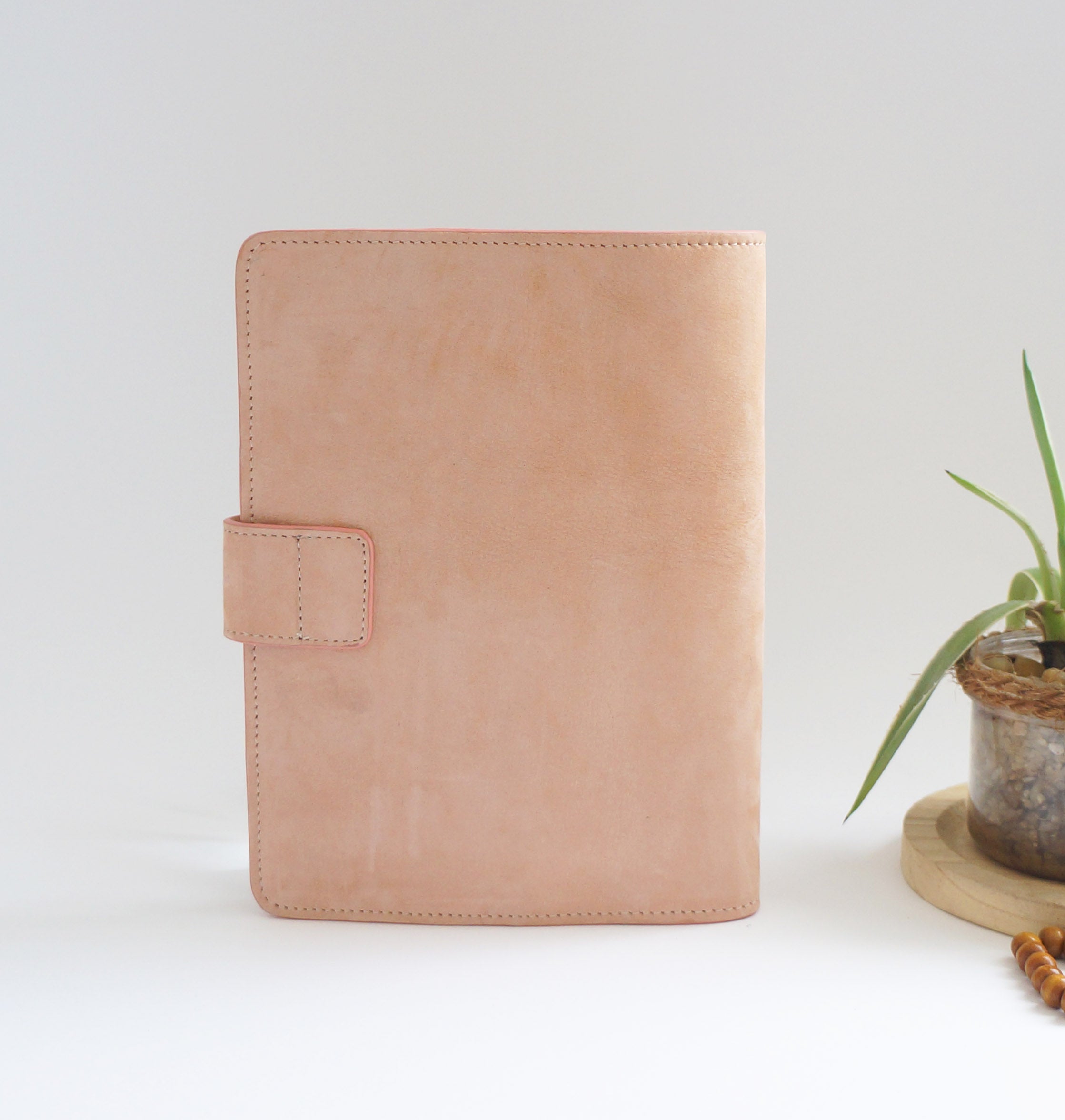 A5 Journal Cover with Clear Front - Velvet Peachy Pink