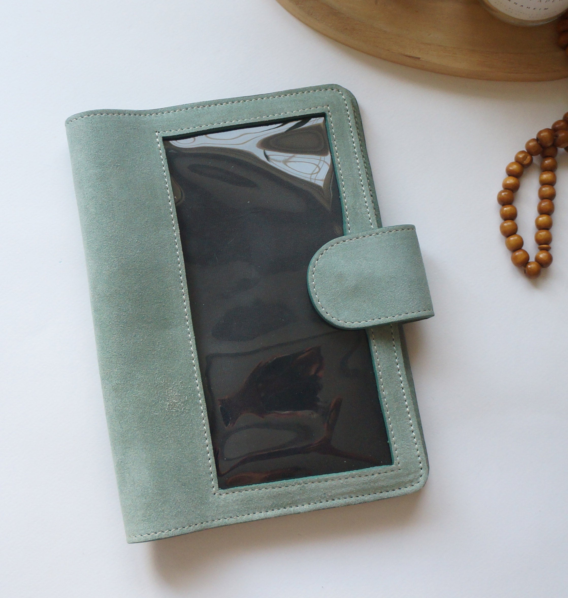A5 Journal Cover with Clear Front - Aquaverde