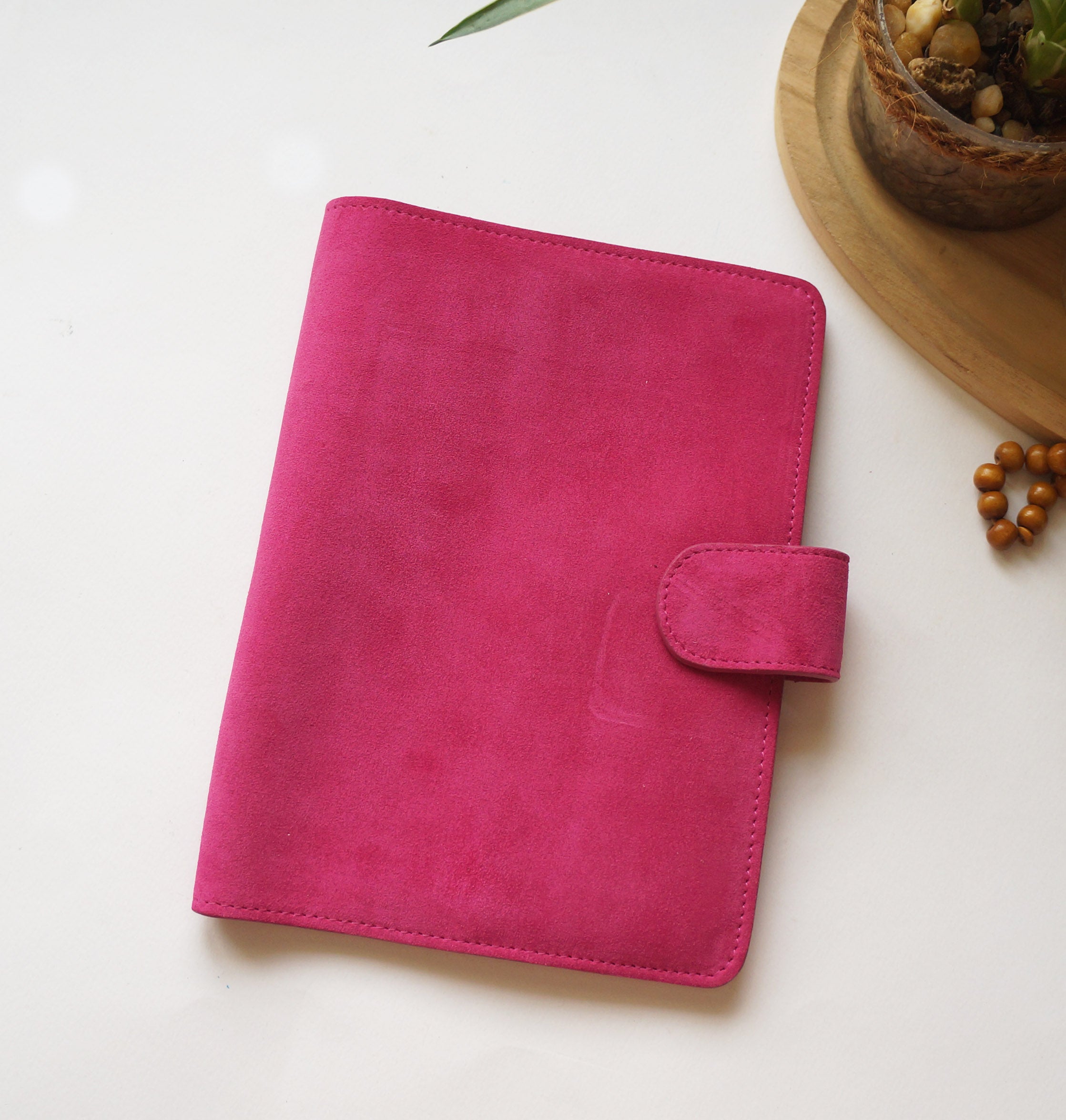 A5 Journal Cover - Suede Hibiscus