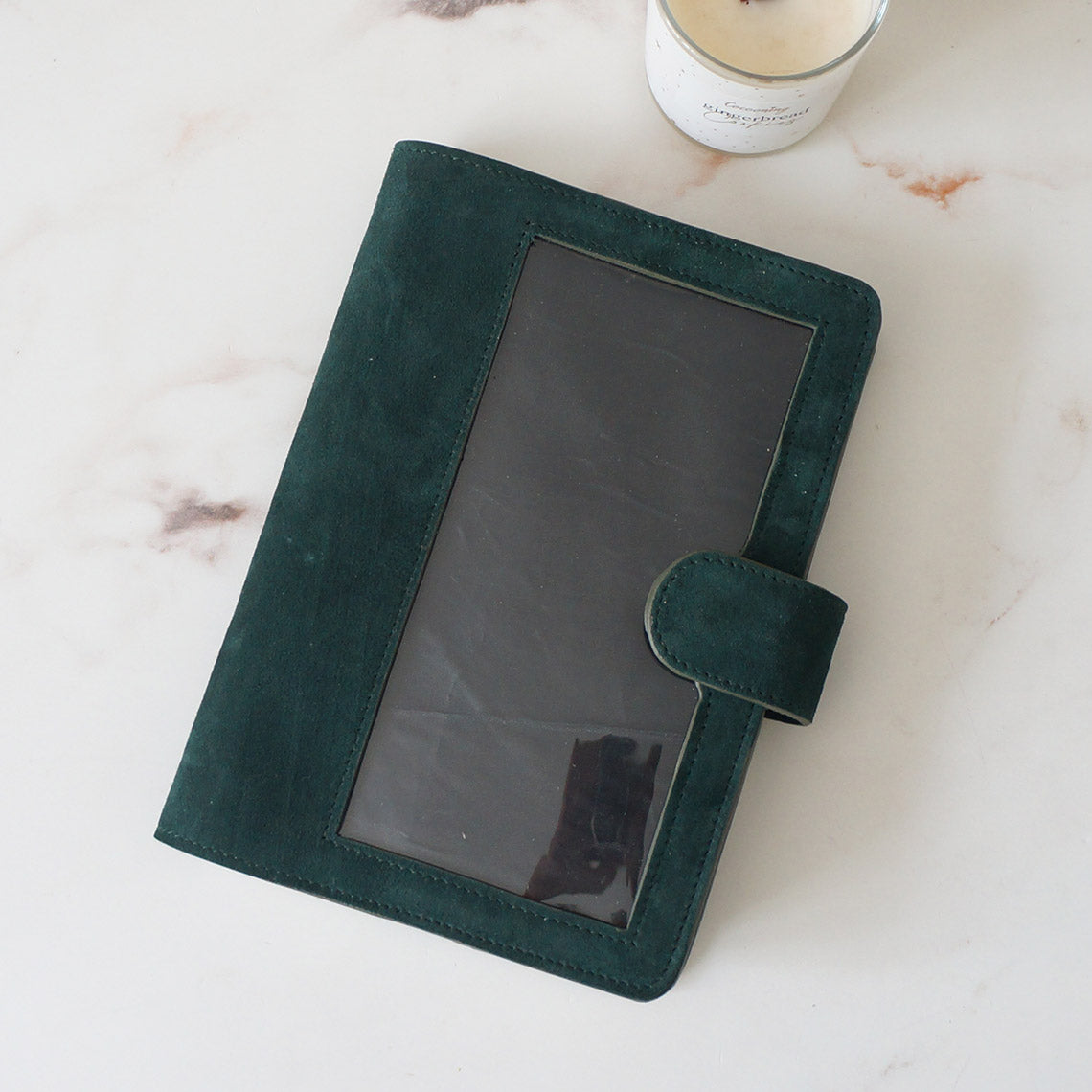A5 Journal Cover with Clear Front - Suede Cypress