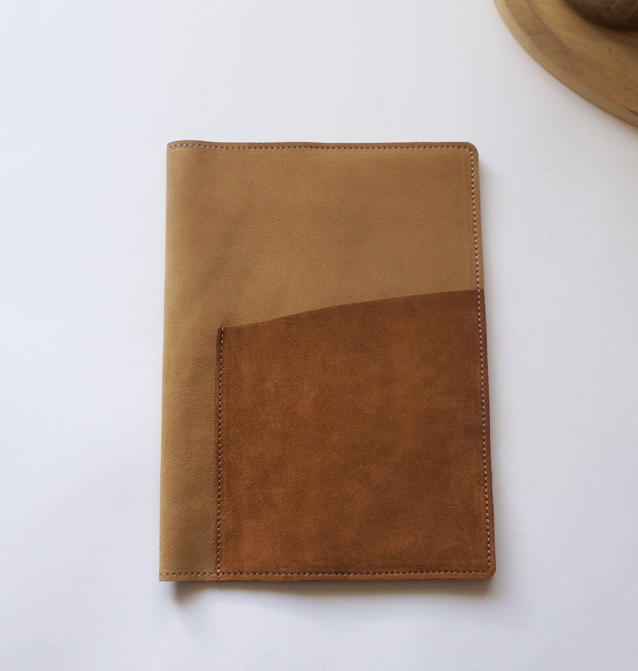 A5 Rustic - Sand and Caramel Brown Suede