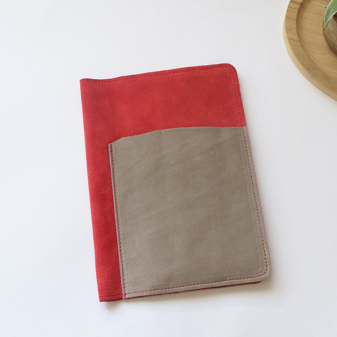 A5 Rustic - Red & Gray Suede
