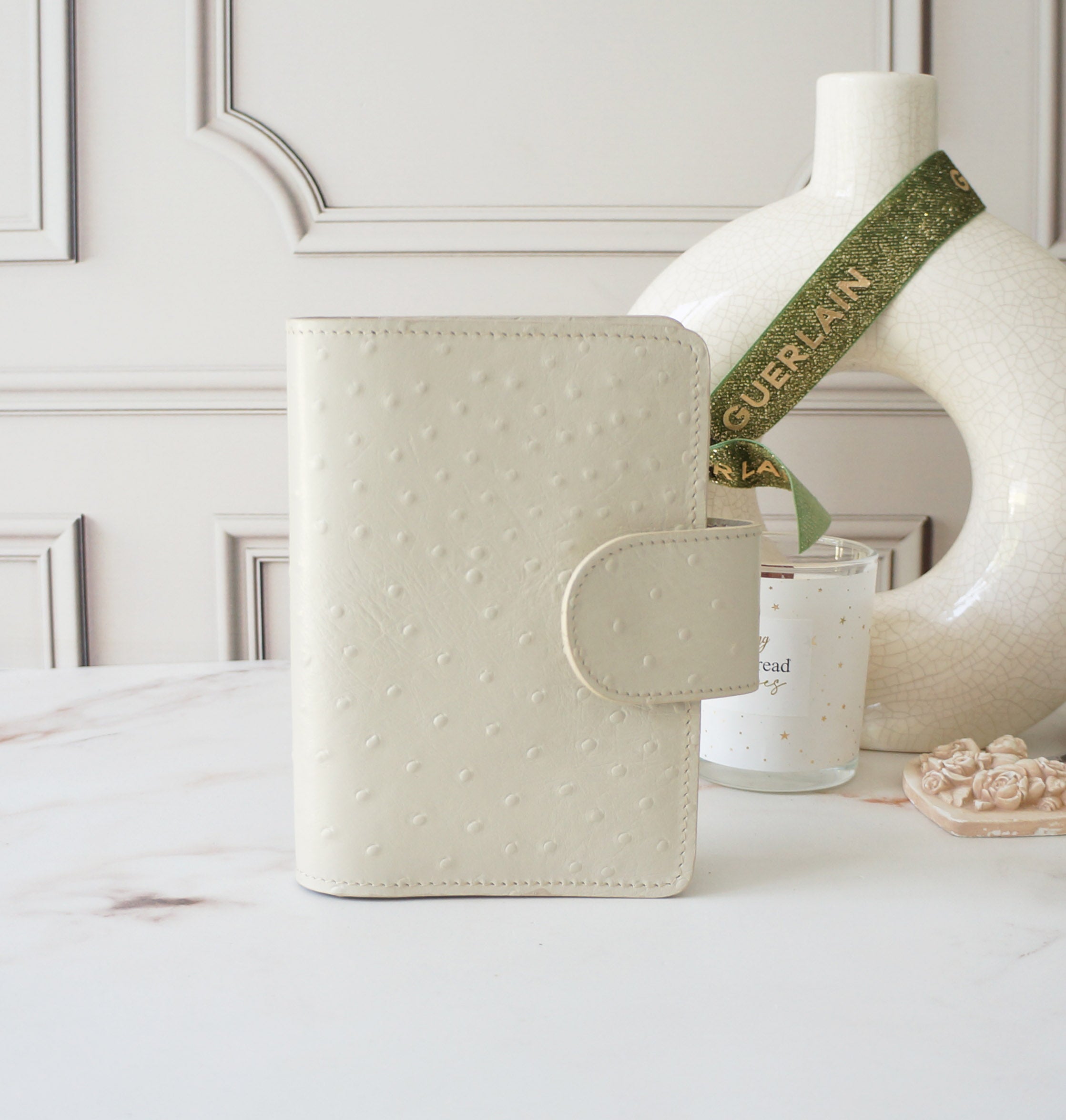 A6 Journal Cover - Cream Ostrich