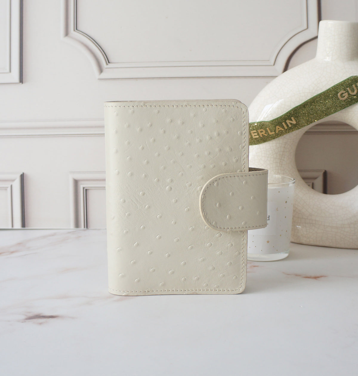 A6 Journal Cover - Cream Ostrich