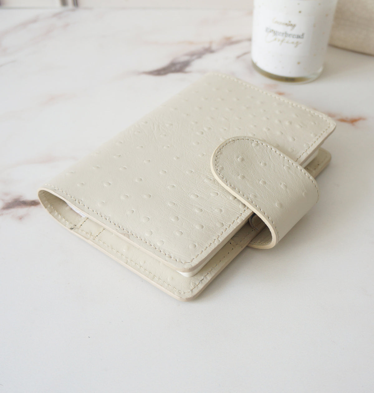 A6 Journal Cover - Cream Ostrich