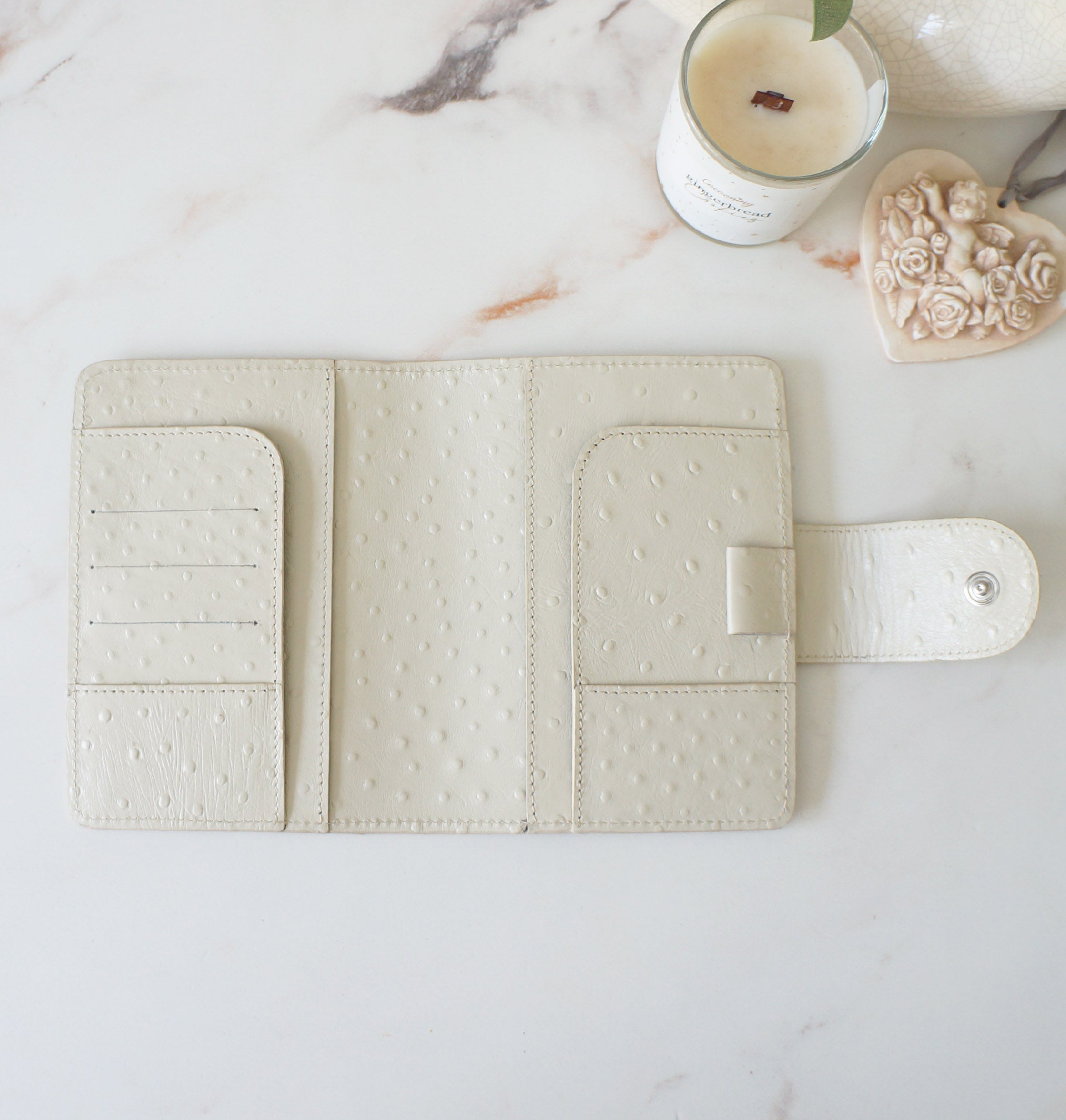 A6 Journal Cover - Cream Ostrich
