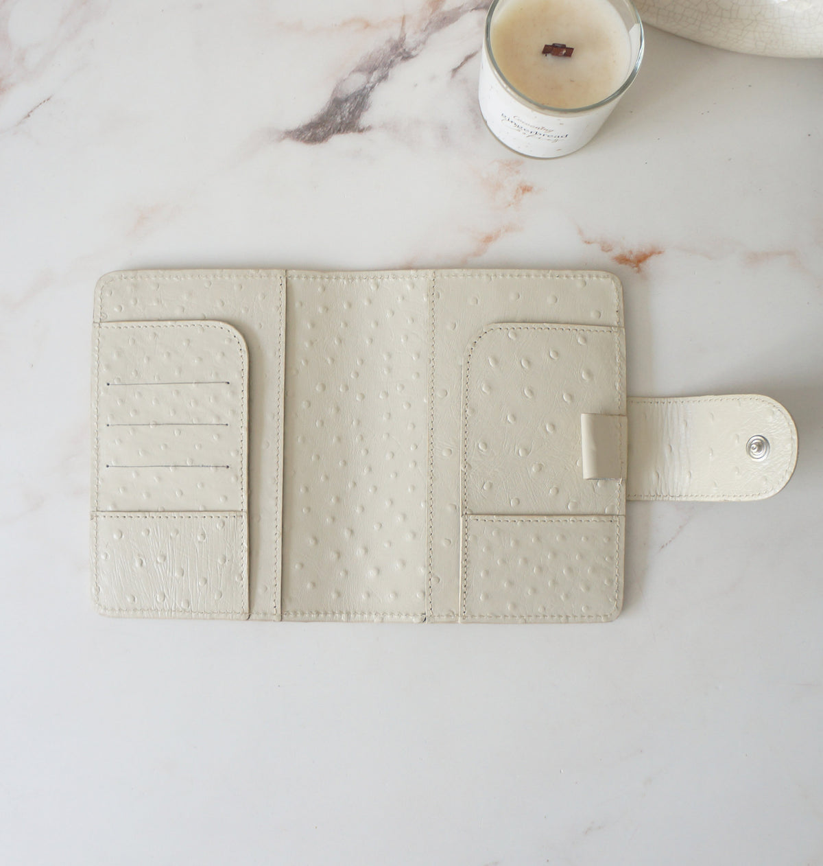 A6 Journal Cover - Cream Ostrich