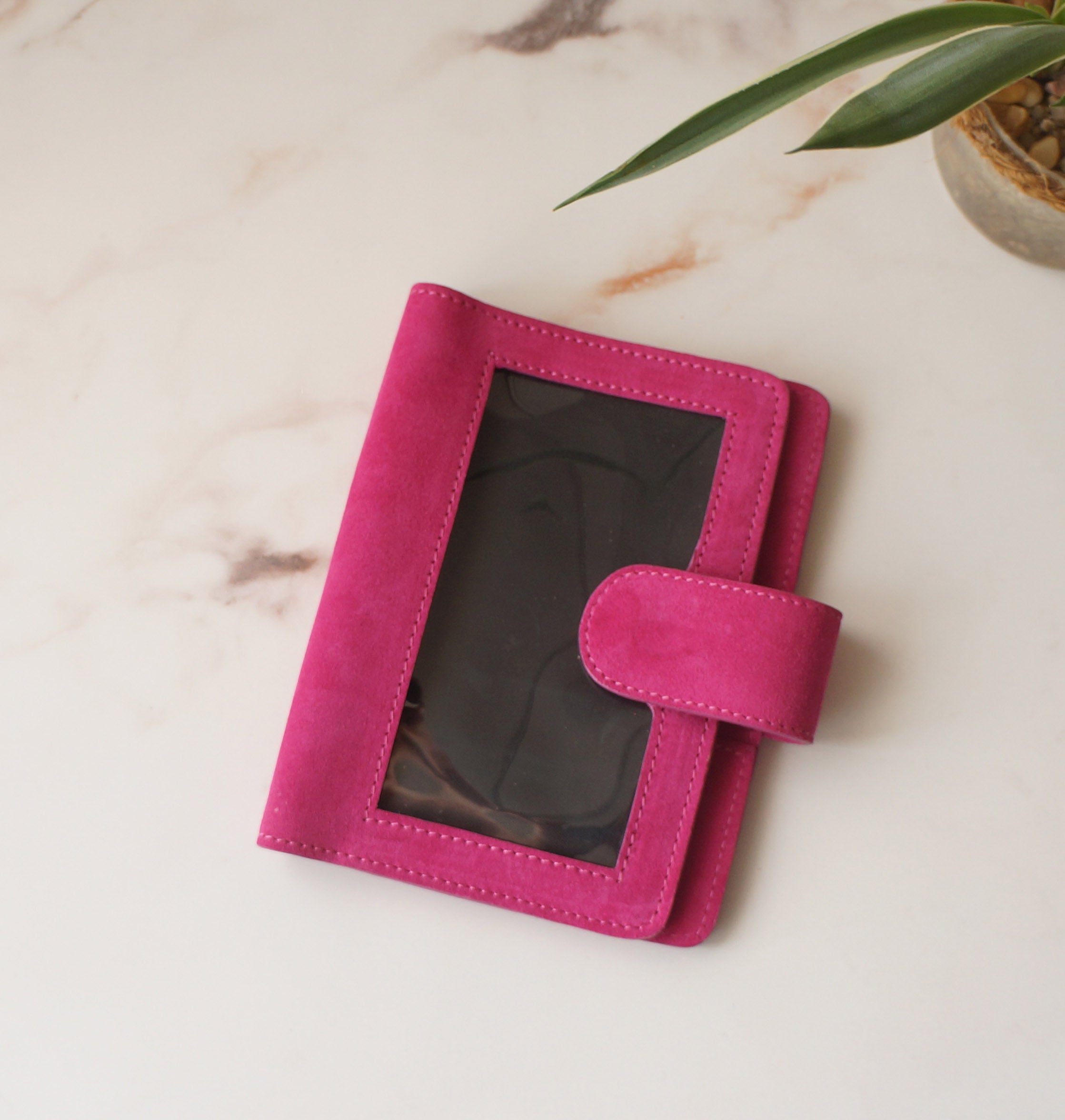 A6 Cover Clear Front - Suede Hibiscus