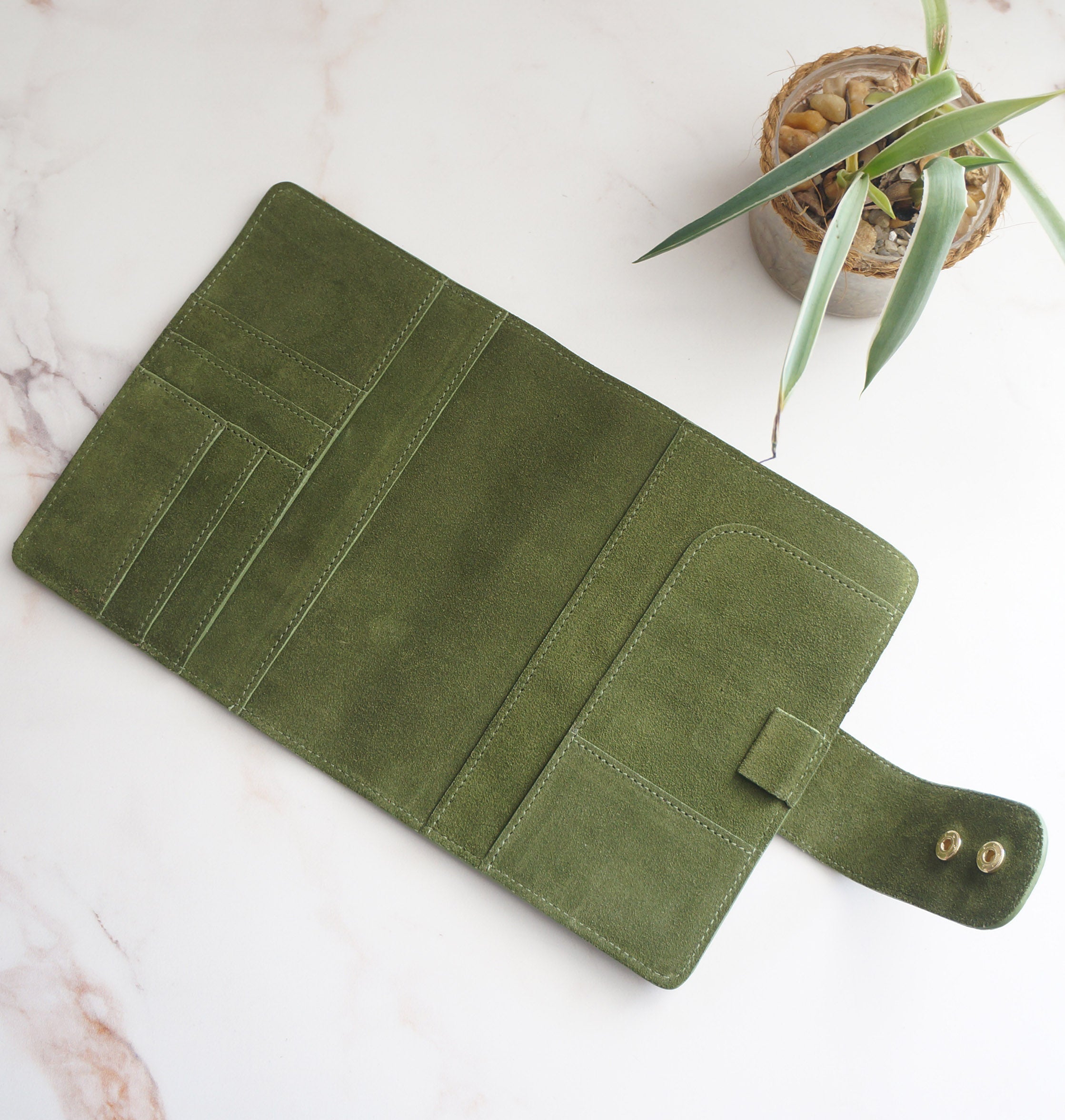 B6 Wide Journal Cover - Suede Matcha