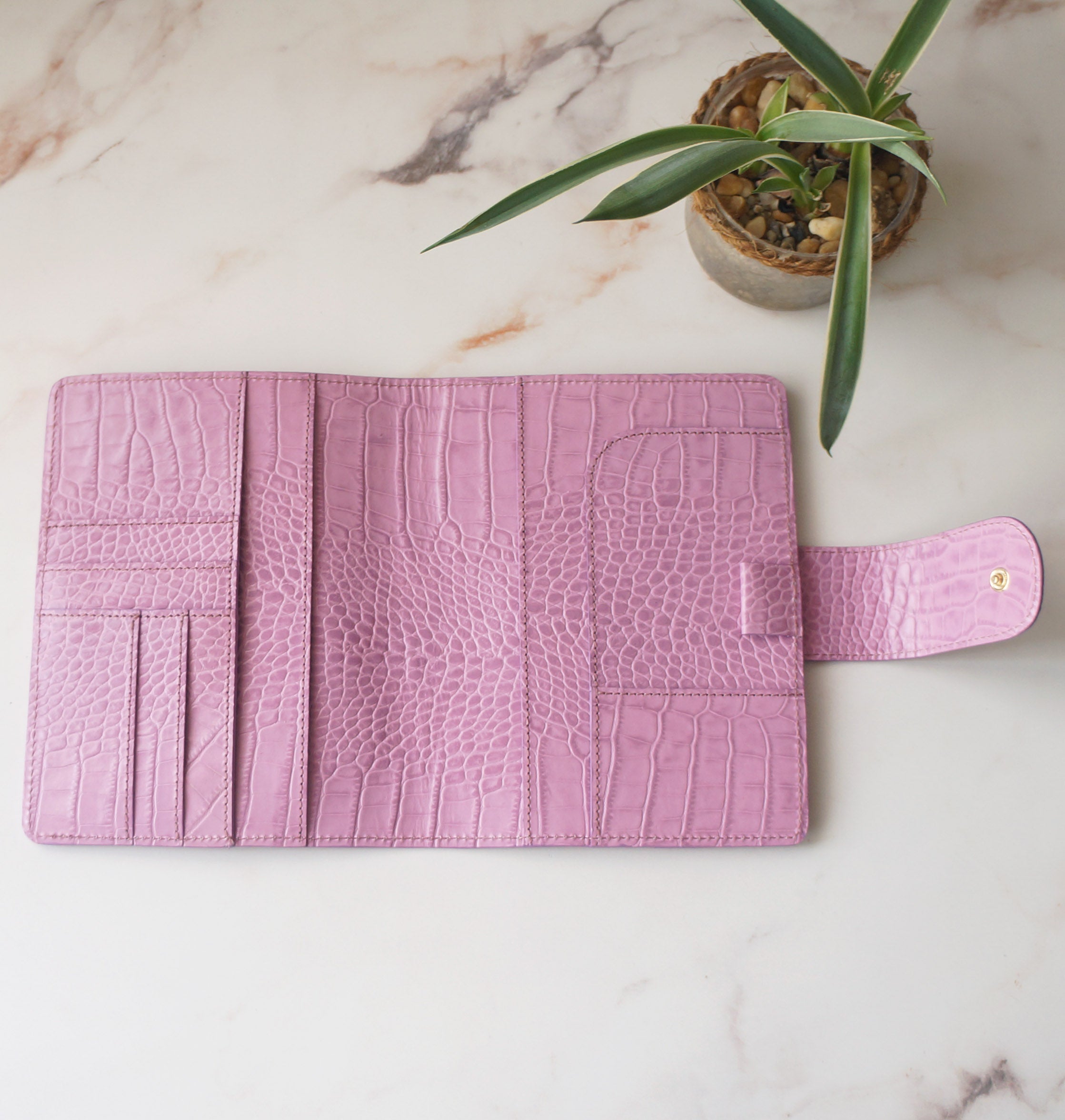 B6 Wide Journal Cover - Pink Croc