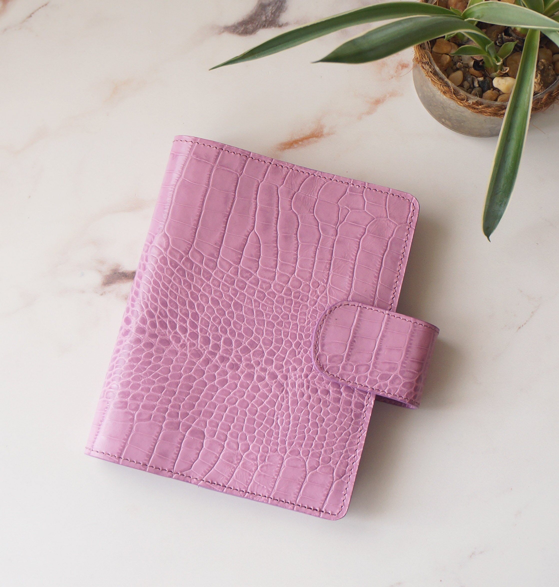 B6 Wide Journal Cover - Pink Croc
