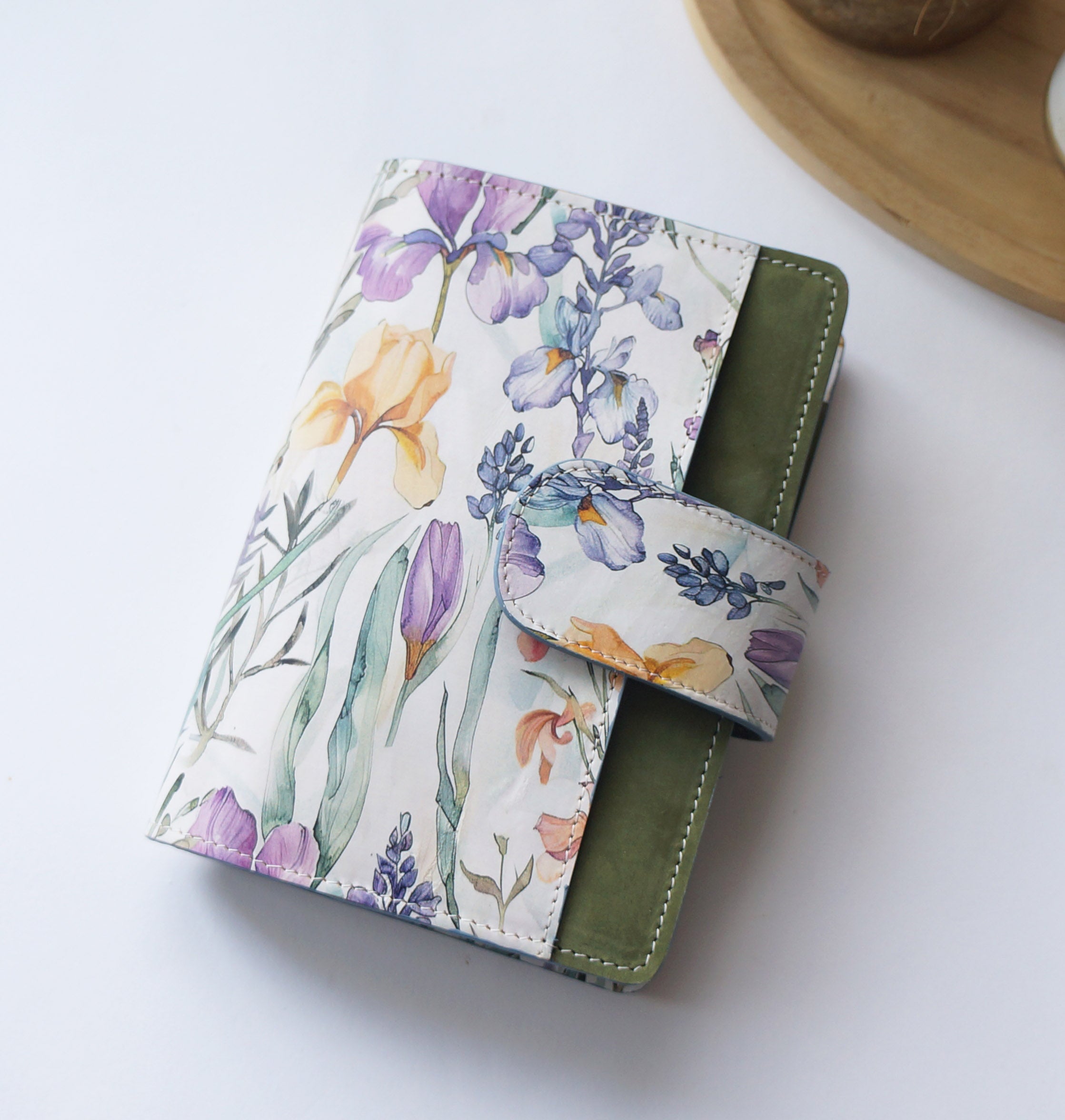 B6 Journal Cover - Wild Flower/Nubuck Green