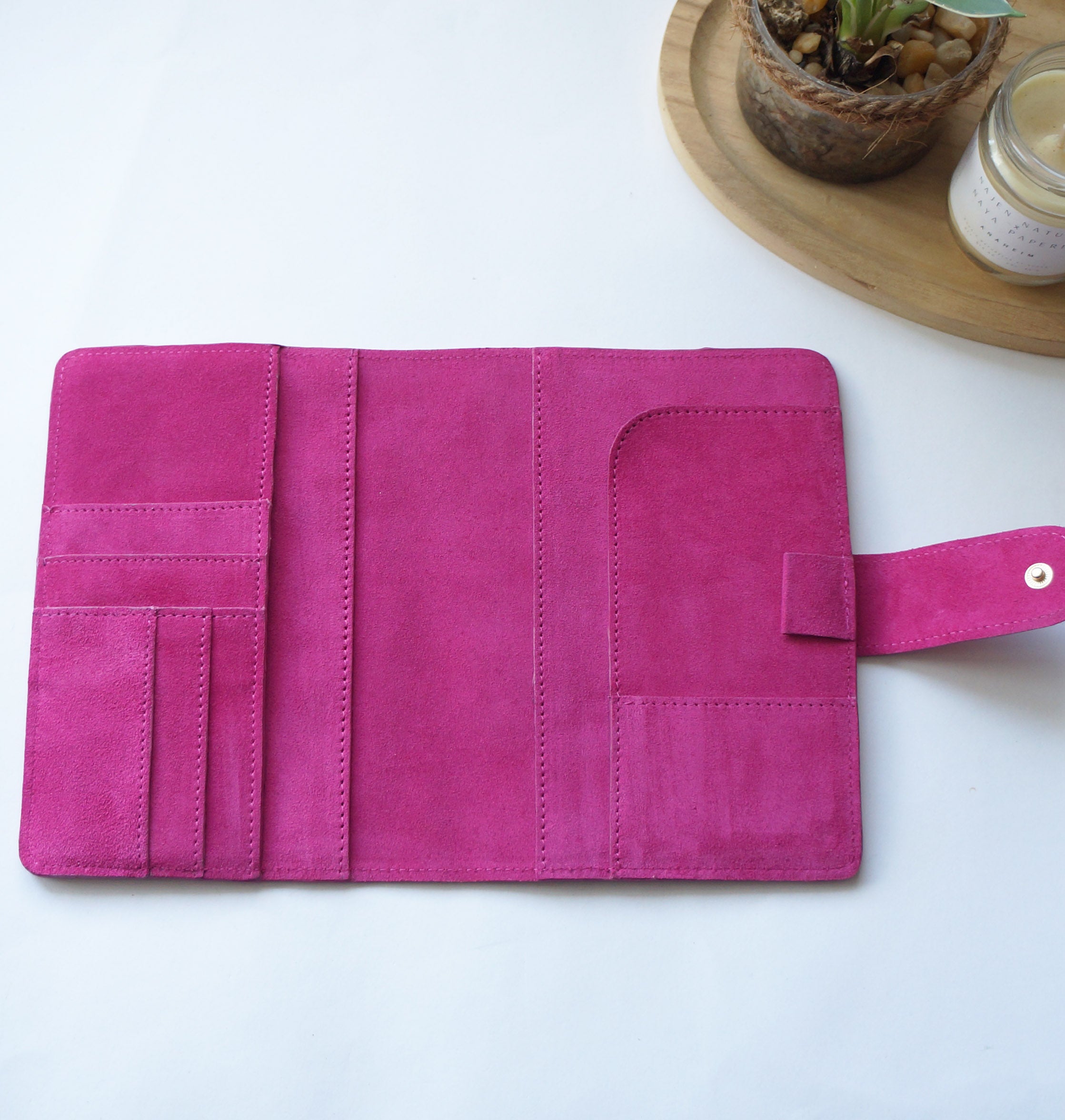 B6 Journal Cover - Suede Hibiscus