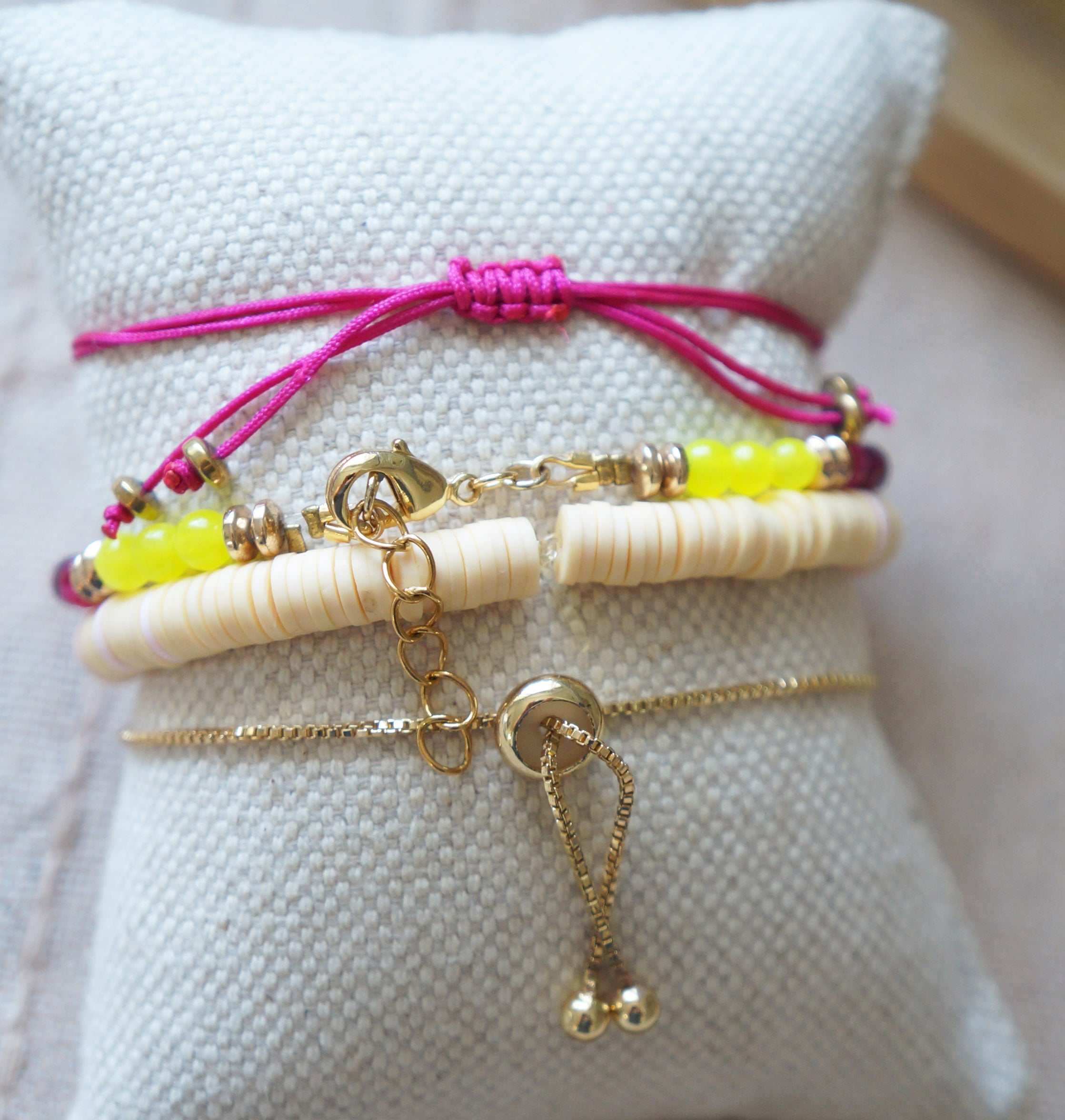 Candy Bead Bracelet Set – Colorful Stack of 4