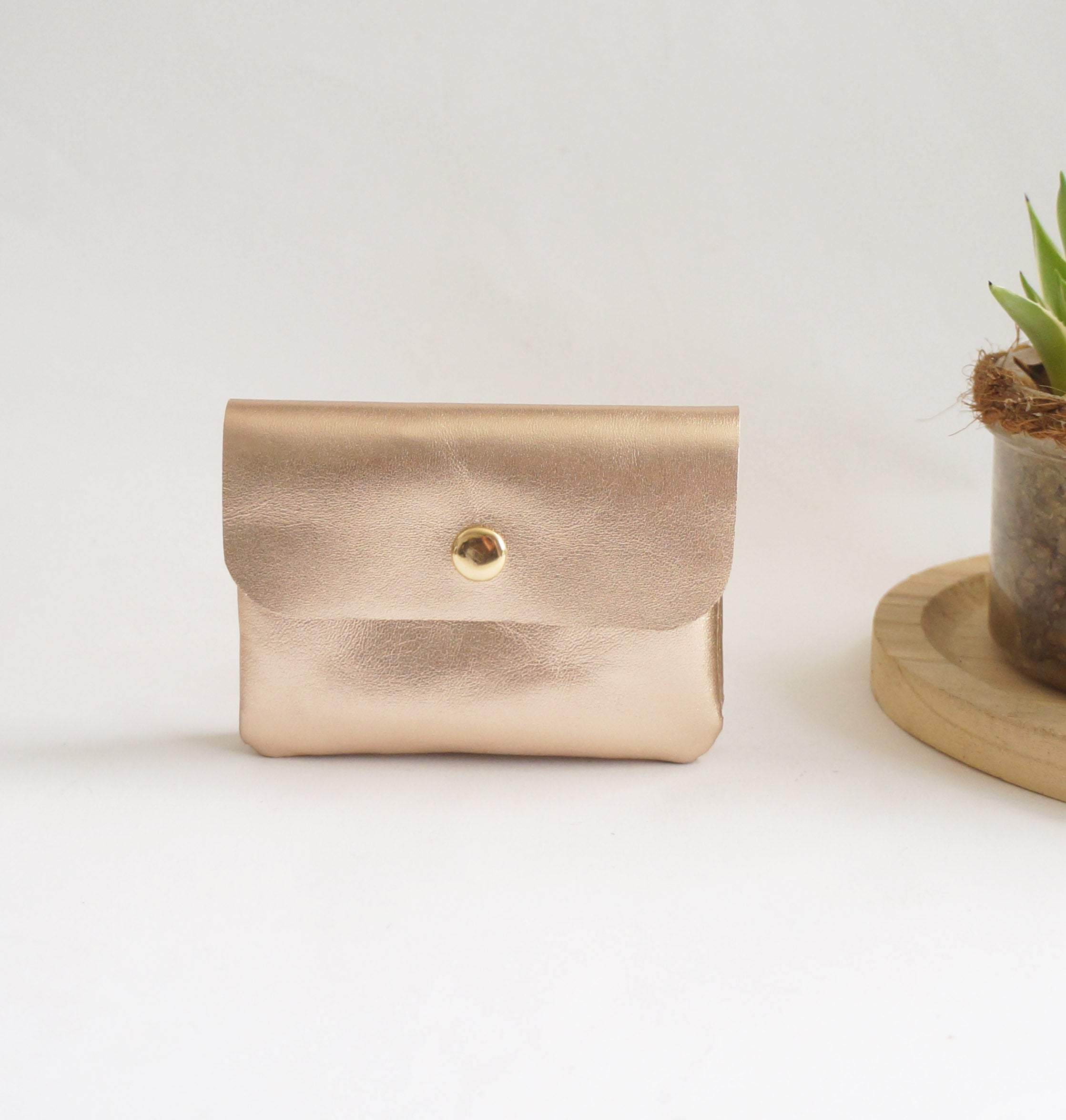 Coin Purse - Rose Gold leather