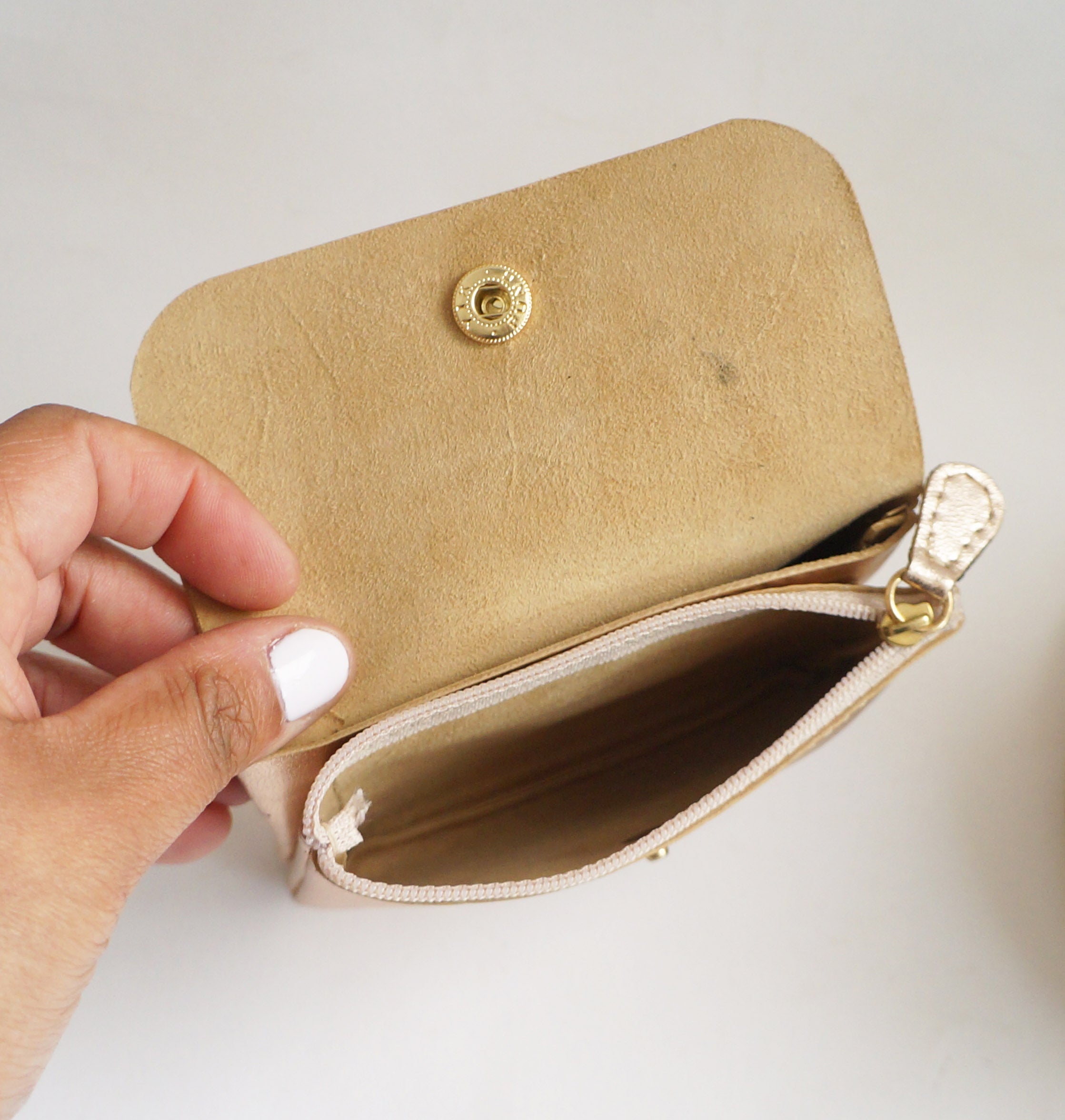 Coin Purse - Rose Gold leather
