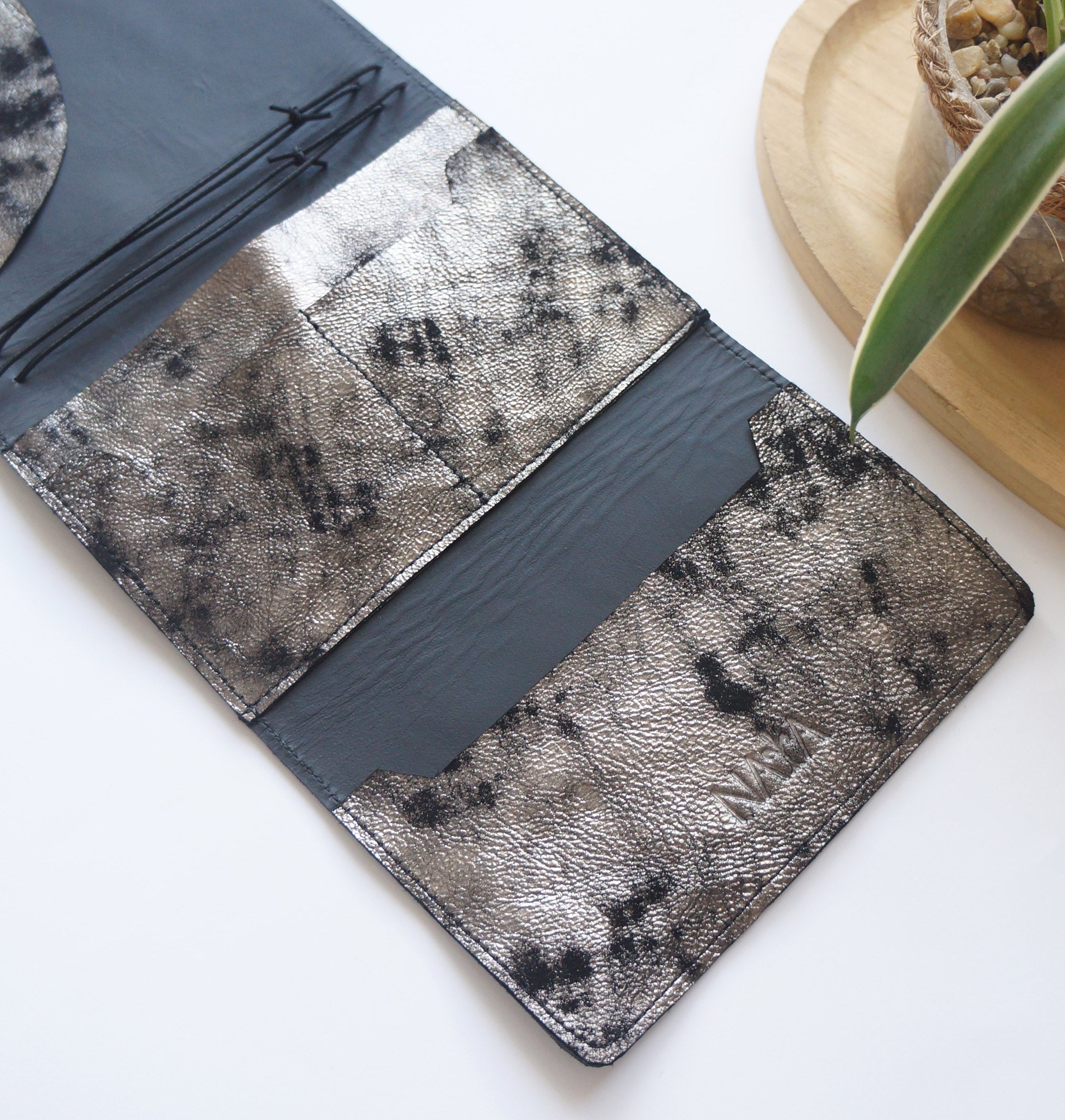 Silver Marble Leather Essentials Set – Pack of 3