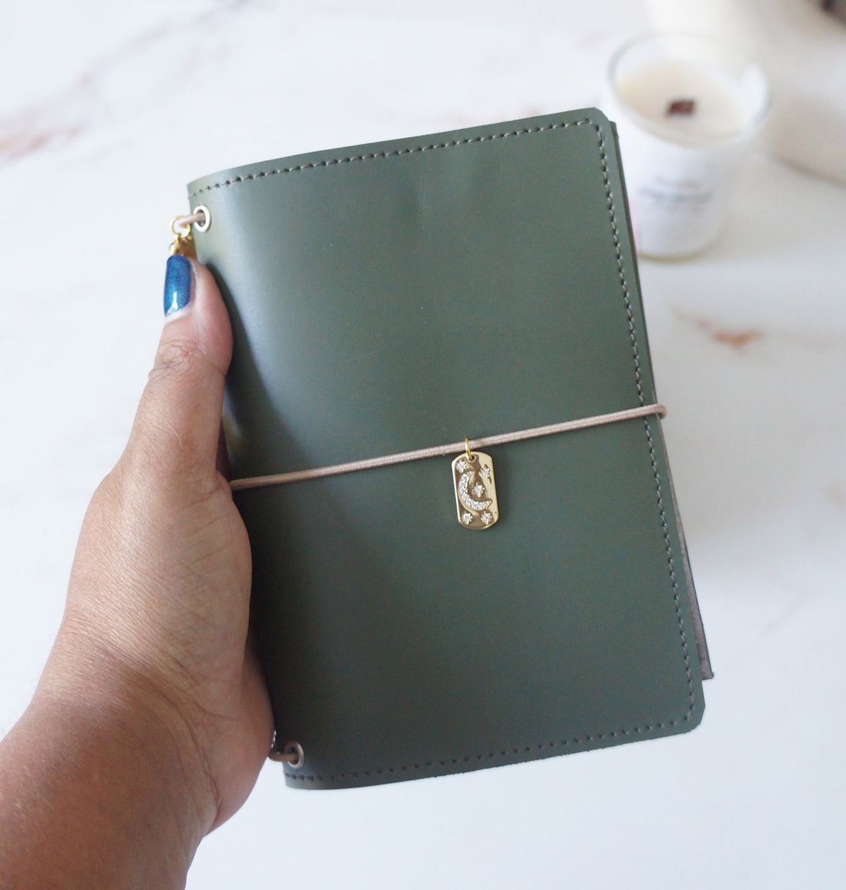 Trifold Pocket size set - Green & Metallic Taupe