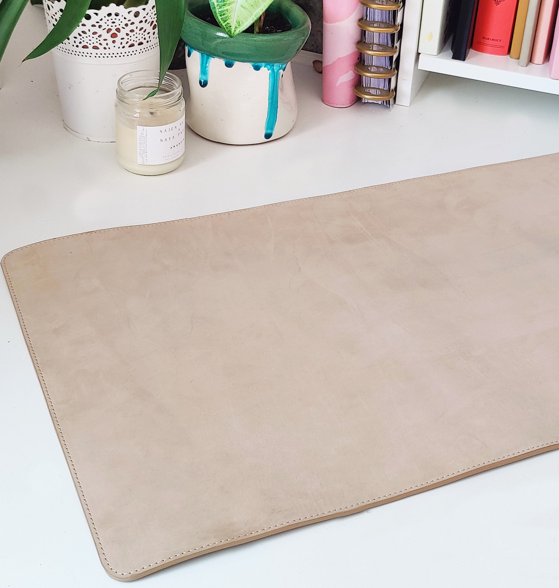 Desk Mat - Velvet Cotton/Pearl