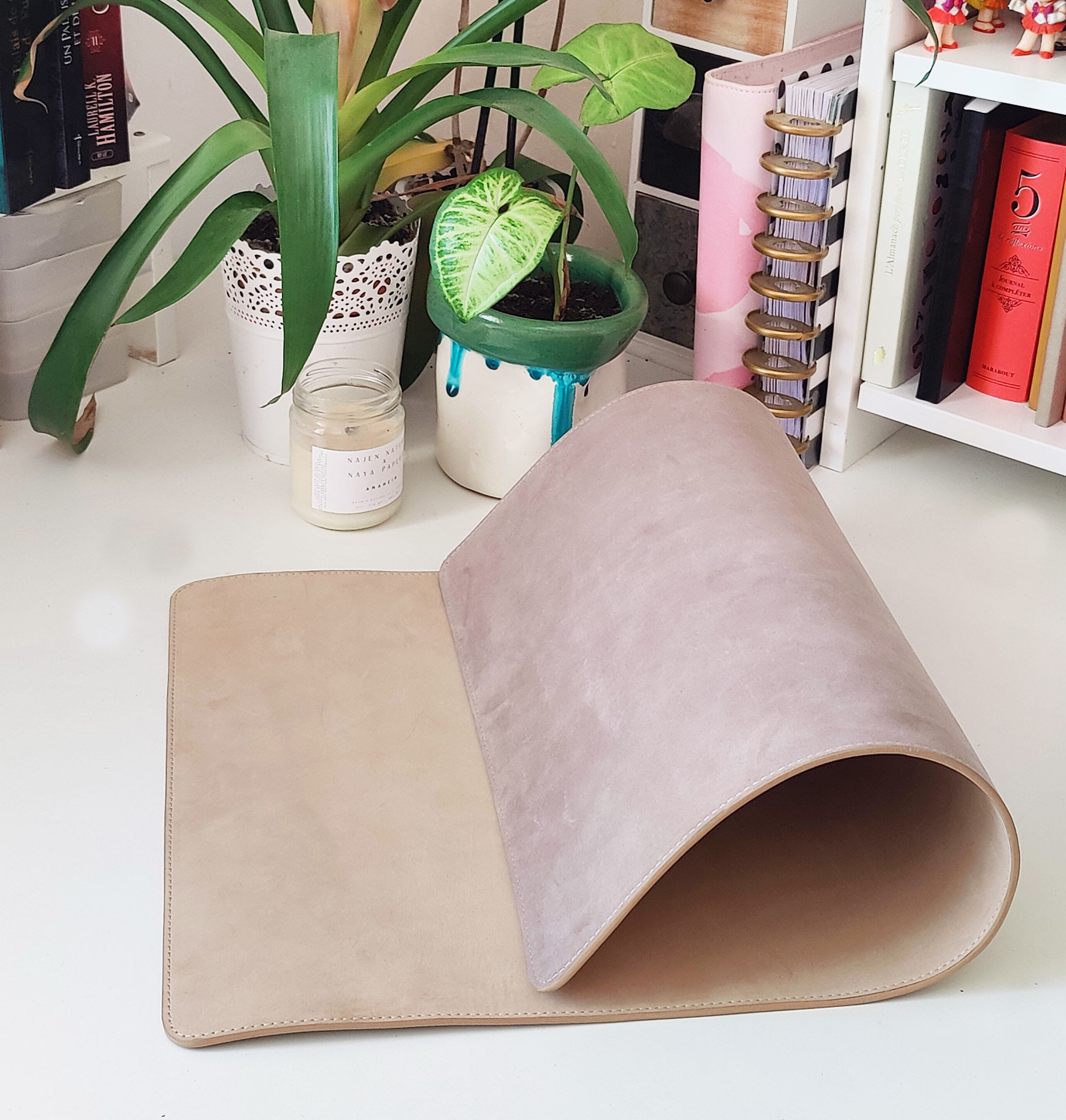 Desk Mat - Velvet Cotton/Pearl