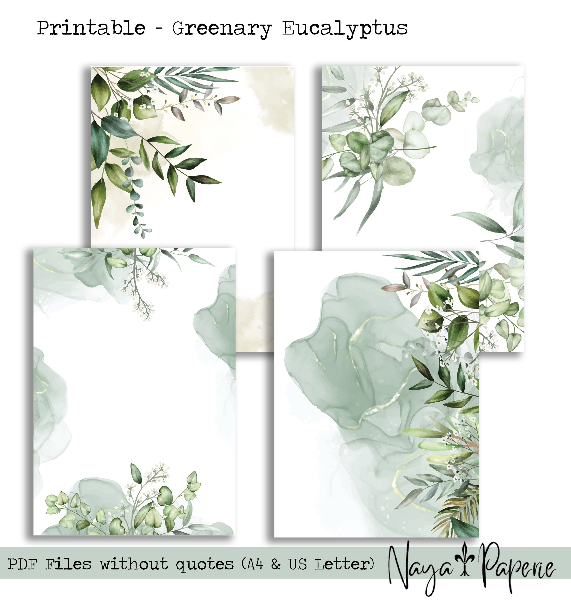 Greenary Eucalyptus - Printable Dashboard
