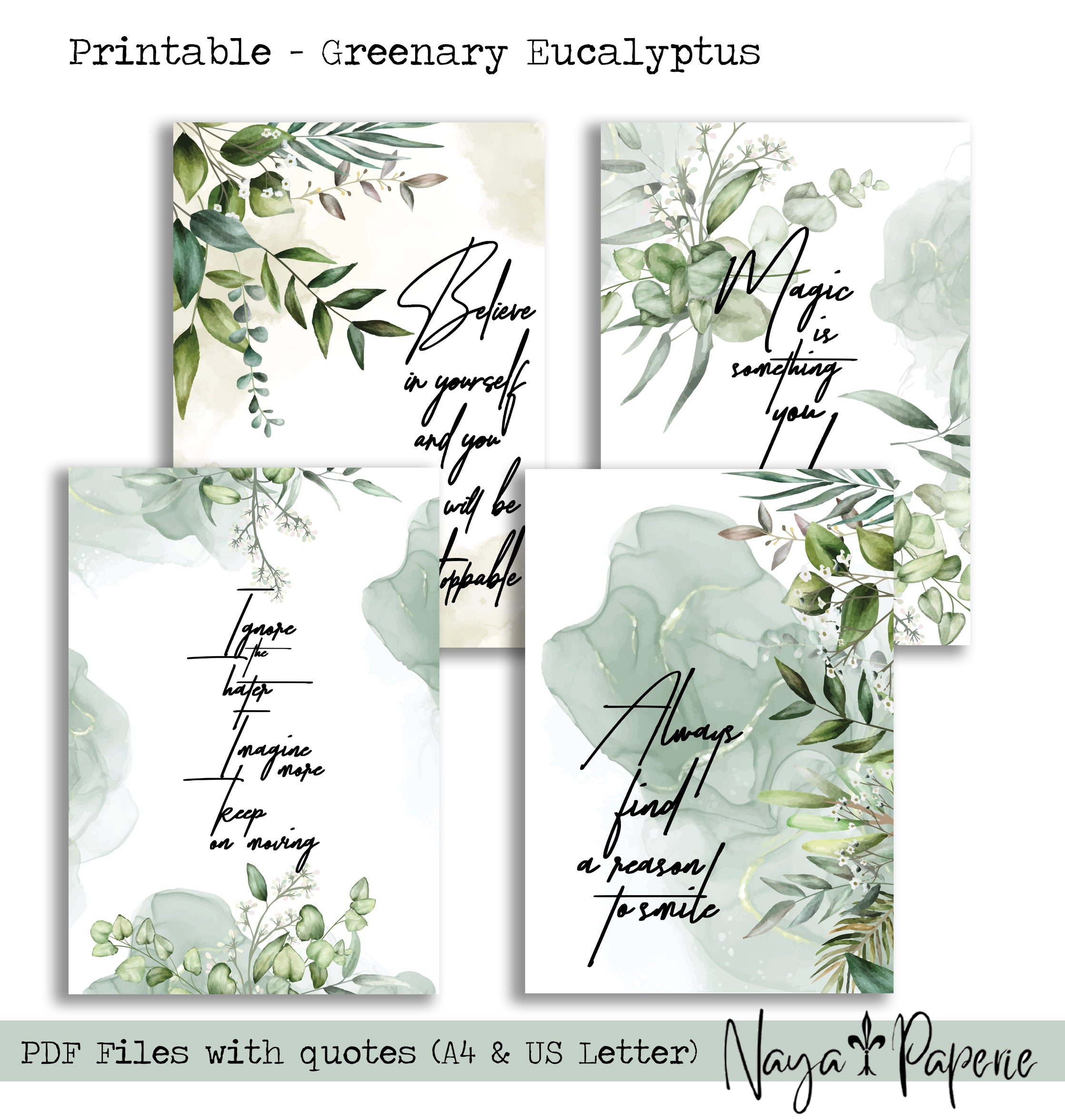 Greenary Eucalyptus - Printable Dashboard