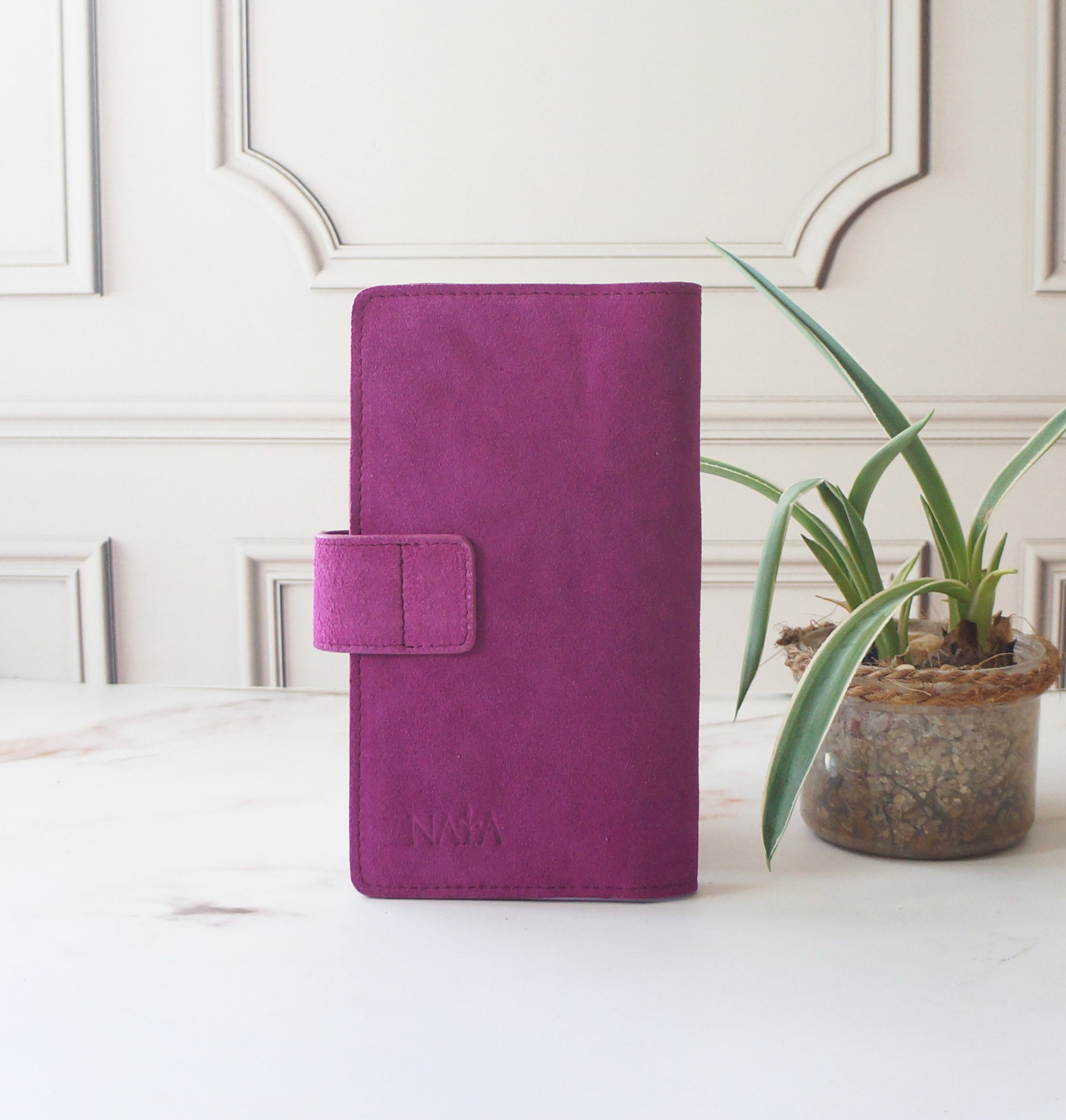 Hobonichi Mega Cover clear front - Suede Berry