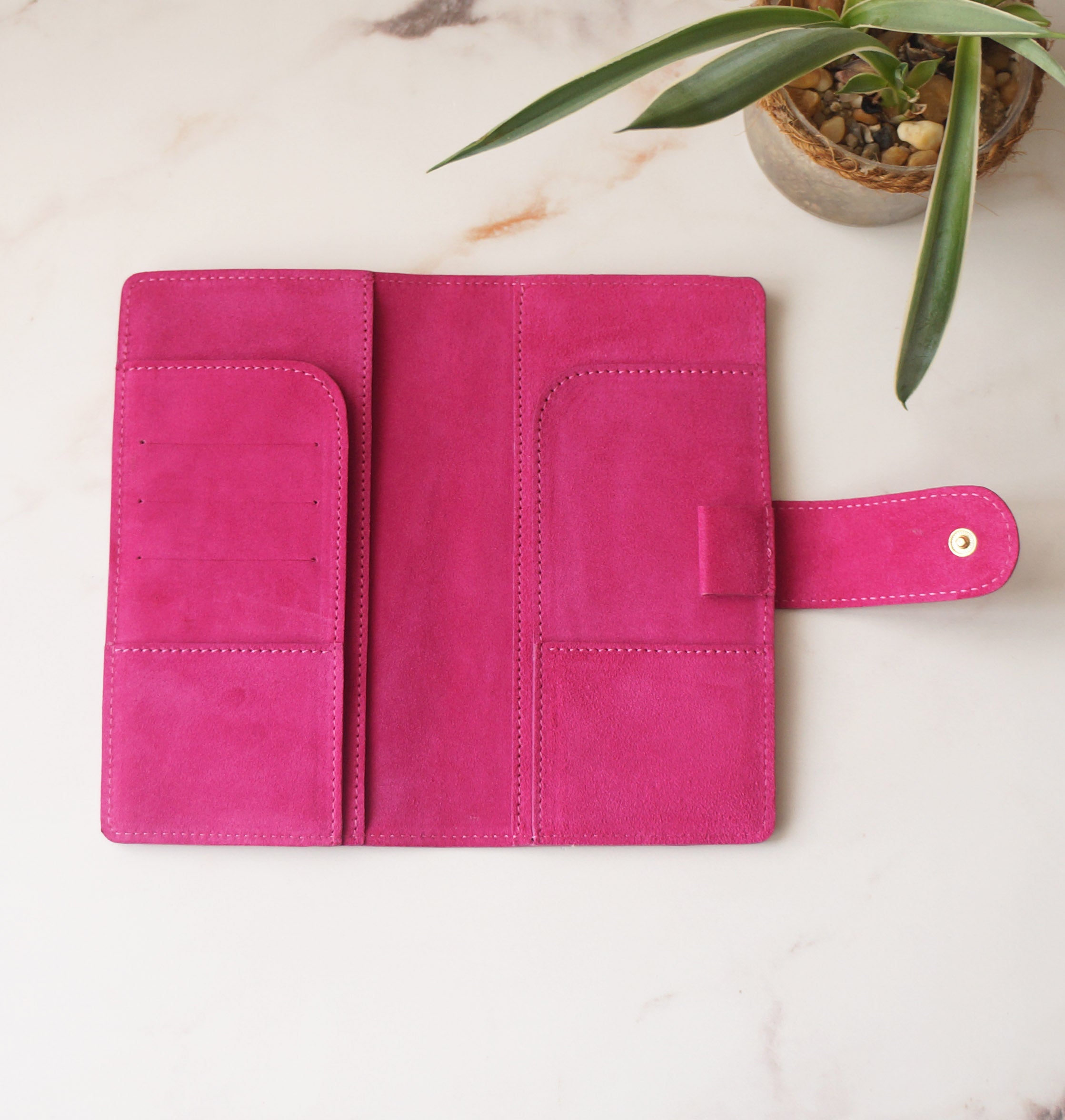 Hobonichi Mega Cover clear front - Suede Hibiscus