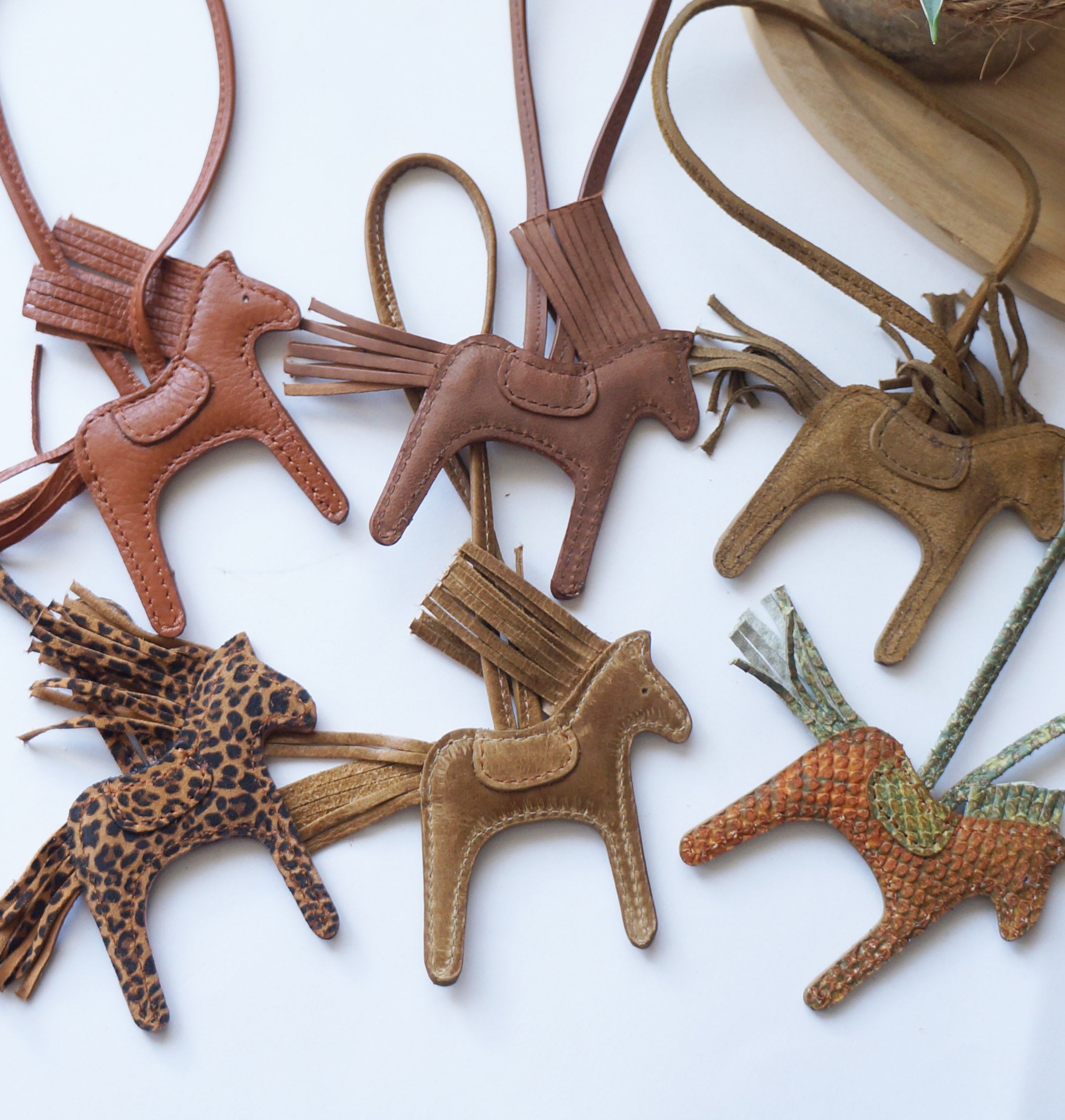 Leather Horse Charms - Brown Palette