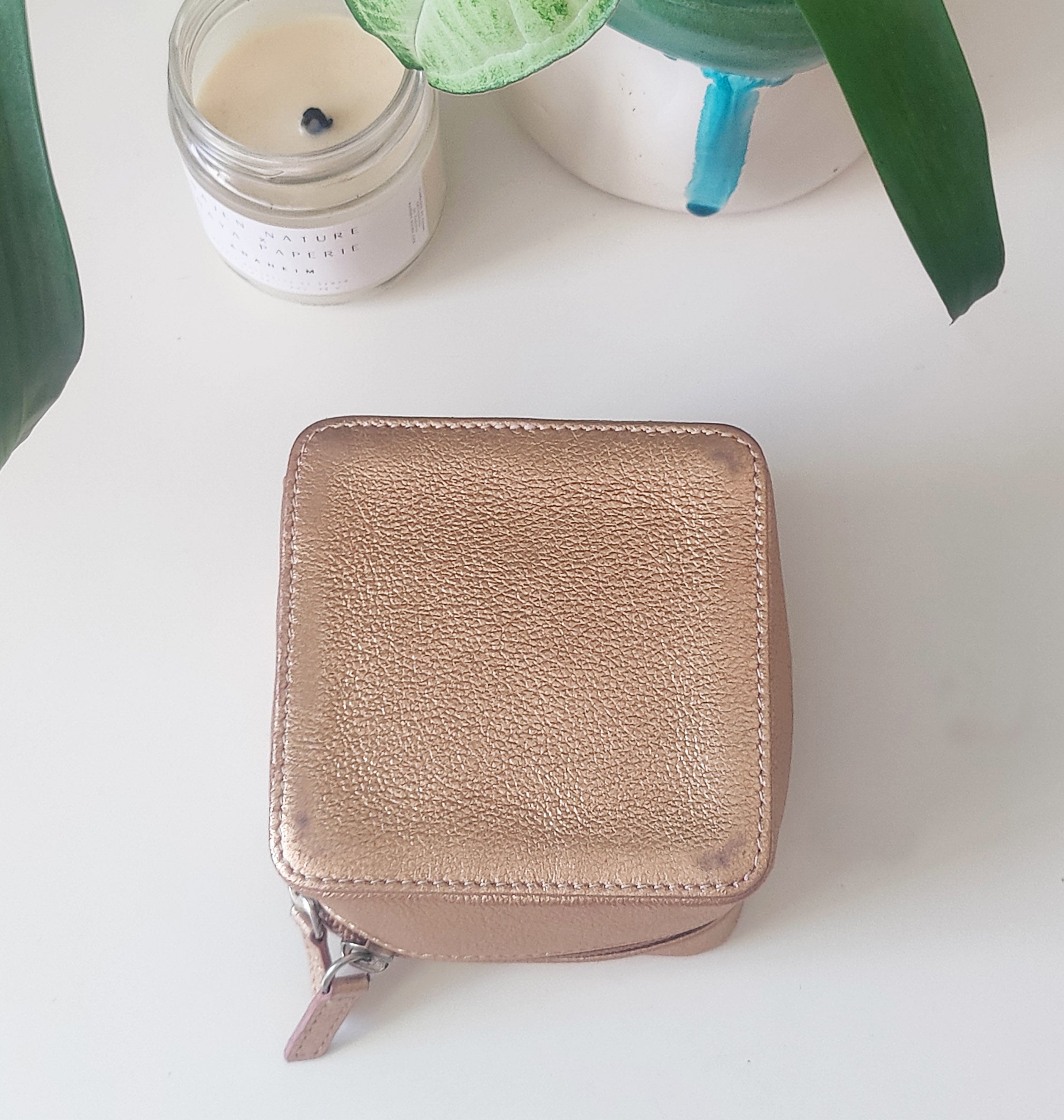 Jewelry Leather Box - Rose Gold