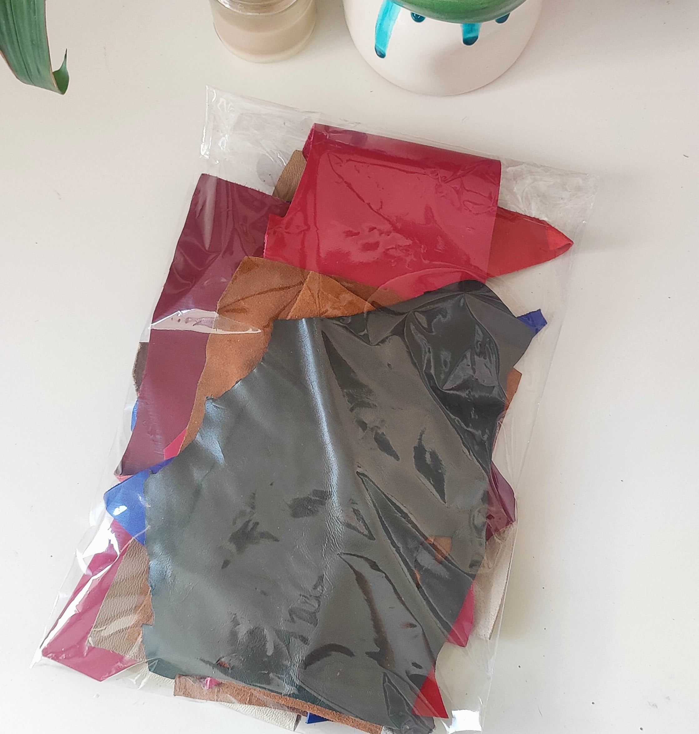 Leather MIX scraps bag for 1 lbs
