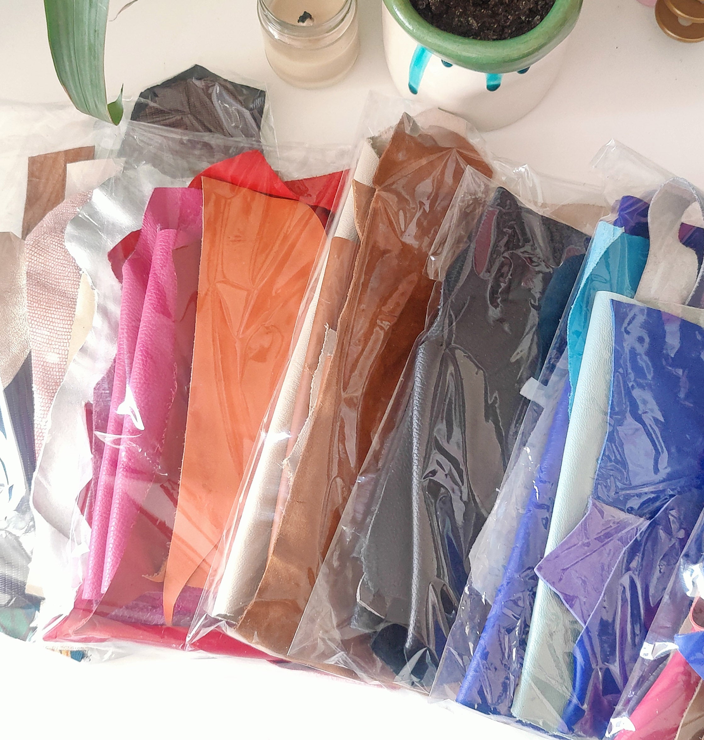 Leather MIX scraps bag for 1 lbs