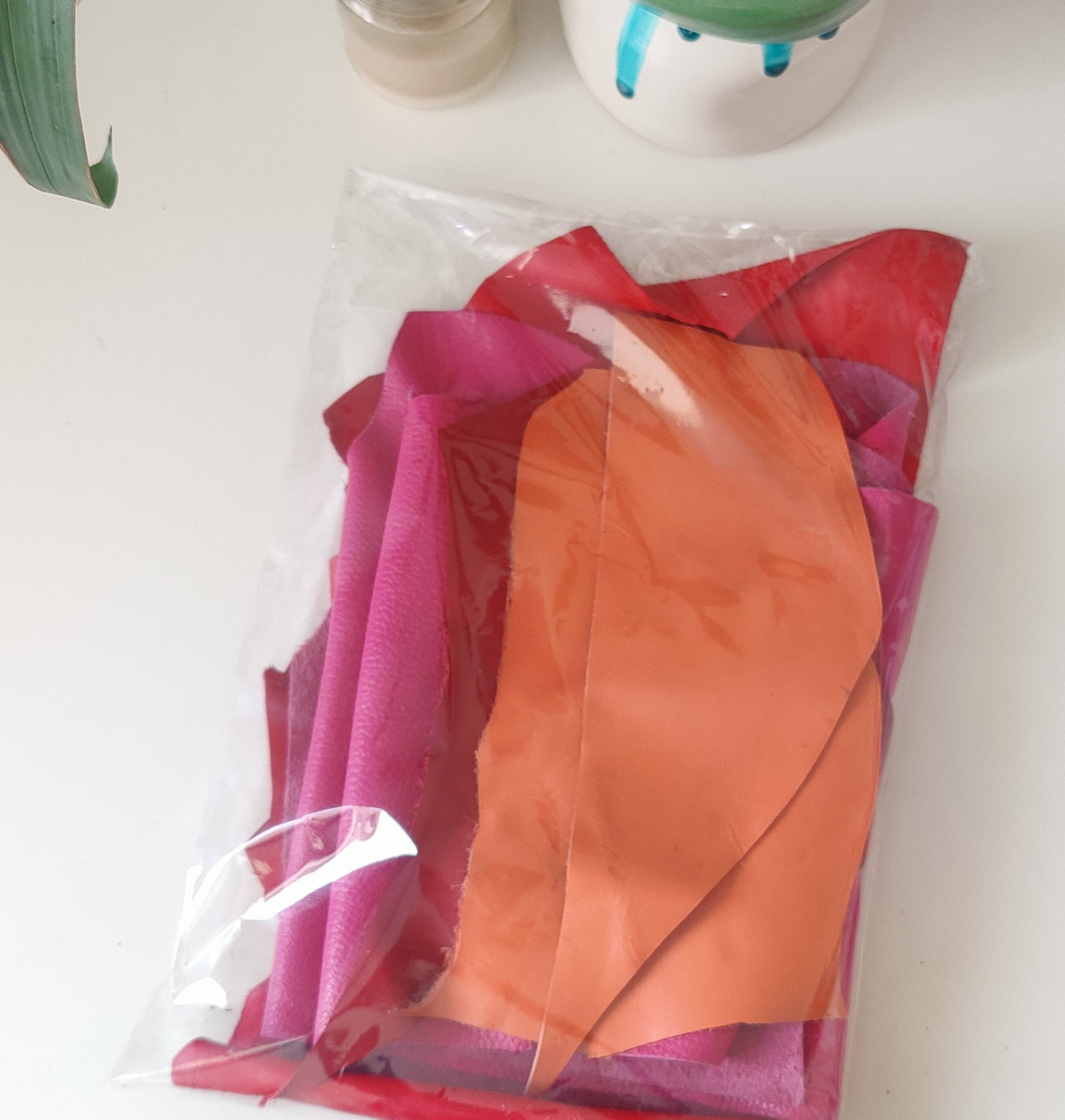 Leather MIX scraps bag for 1 lbs