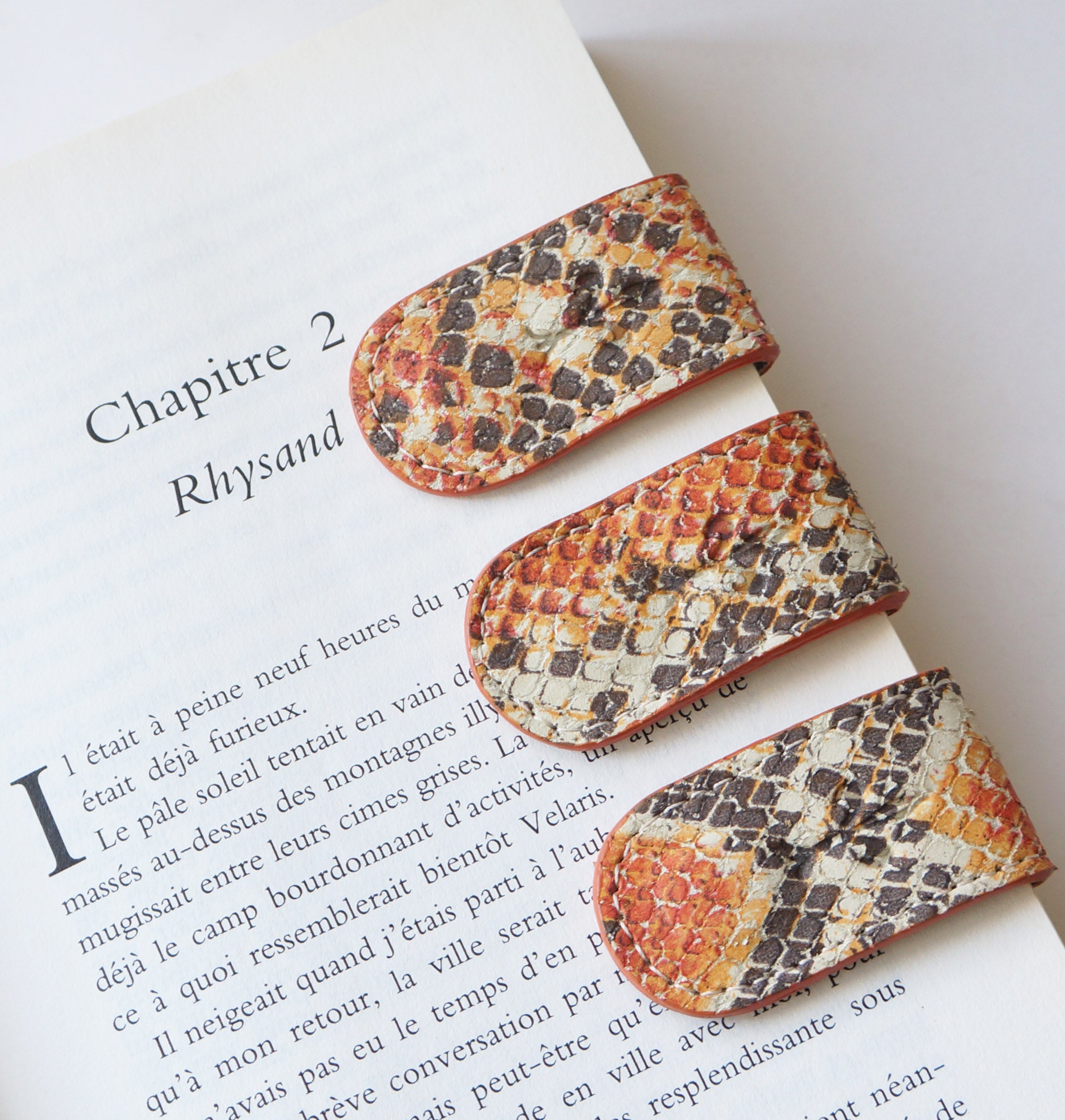 Magnetic Bookmarks - Orange Croc