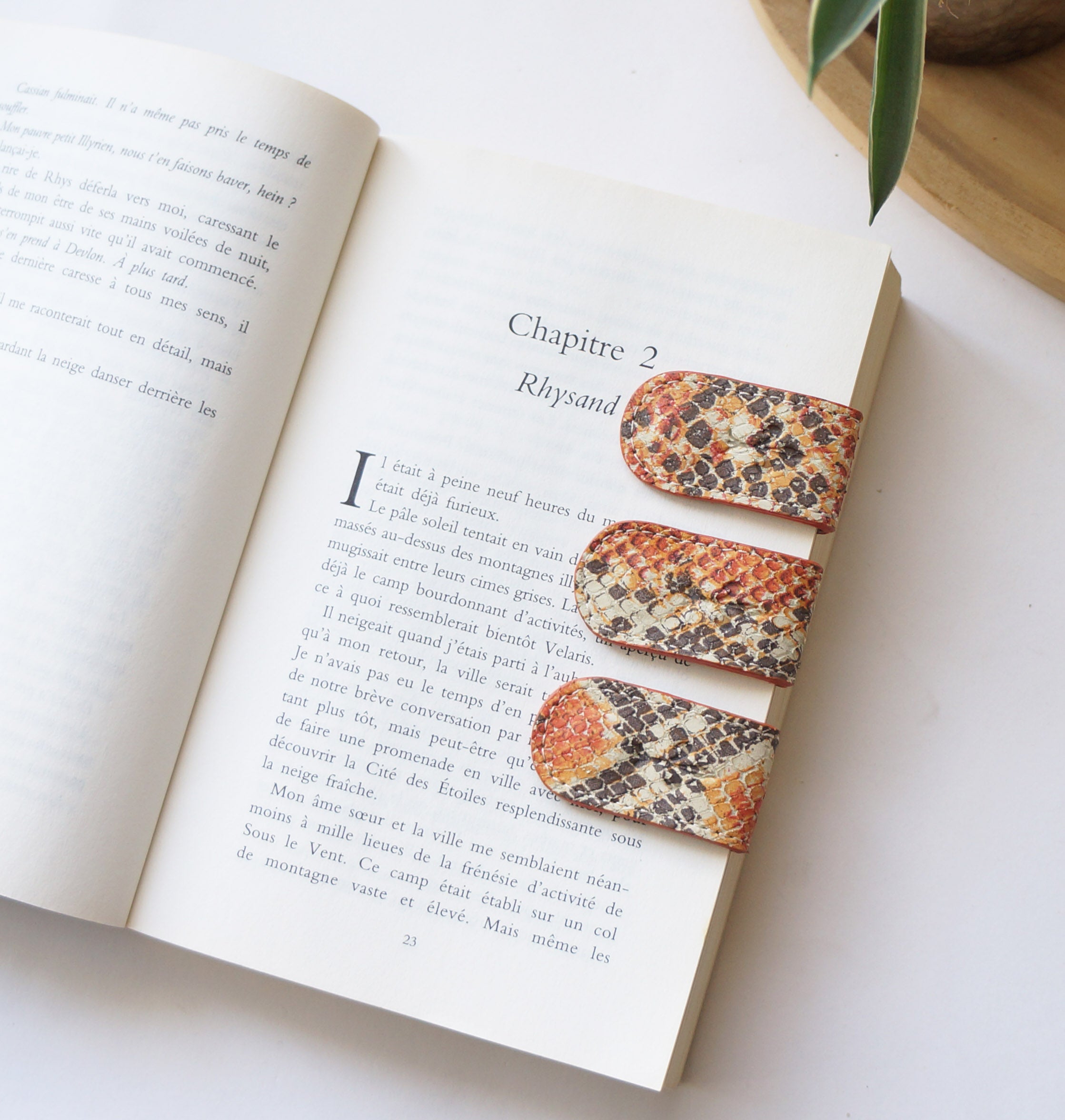 Magnetic Bookmarks - Orange Croc