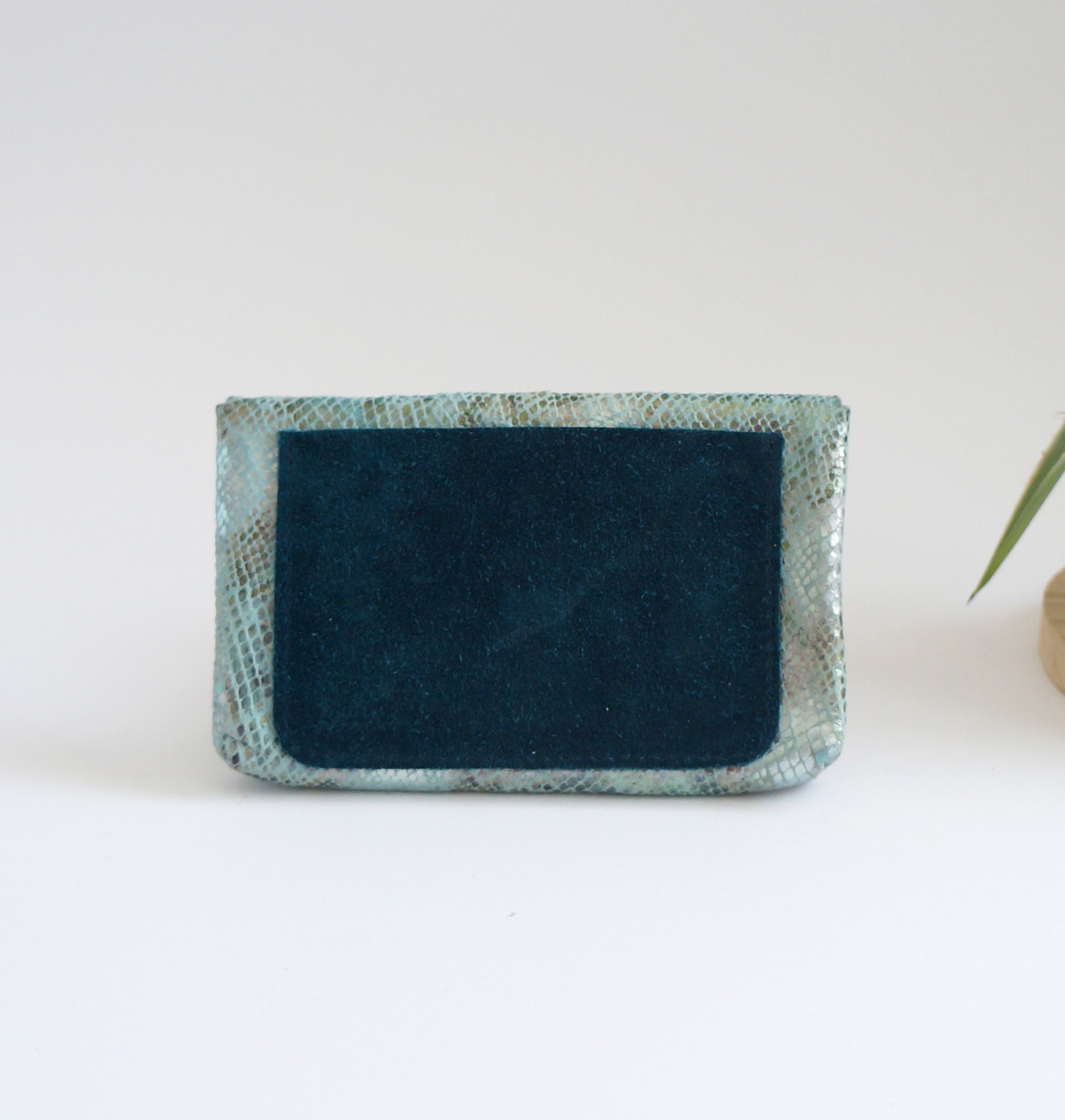Medium Pouch - Blue Snake leather