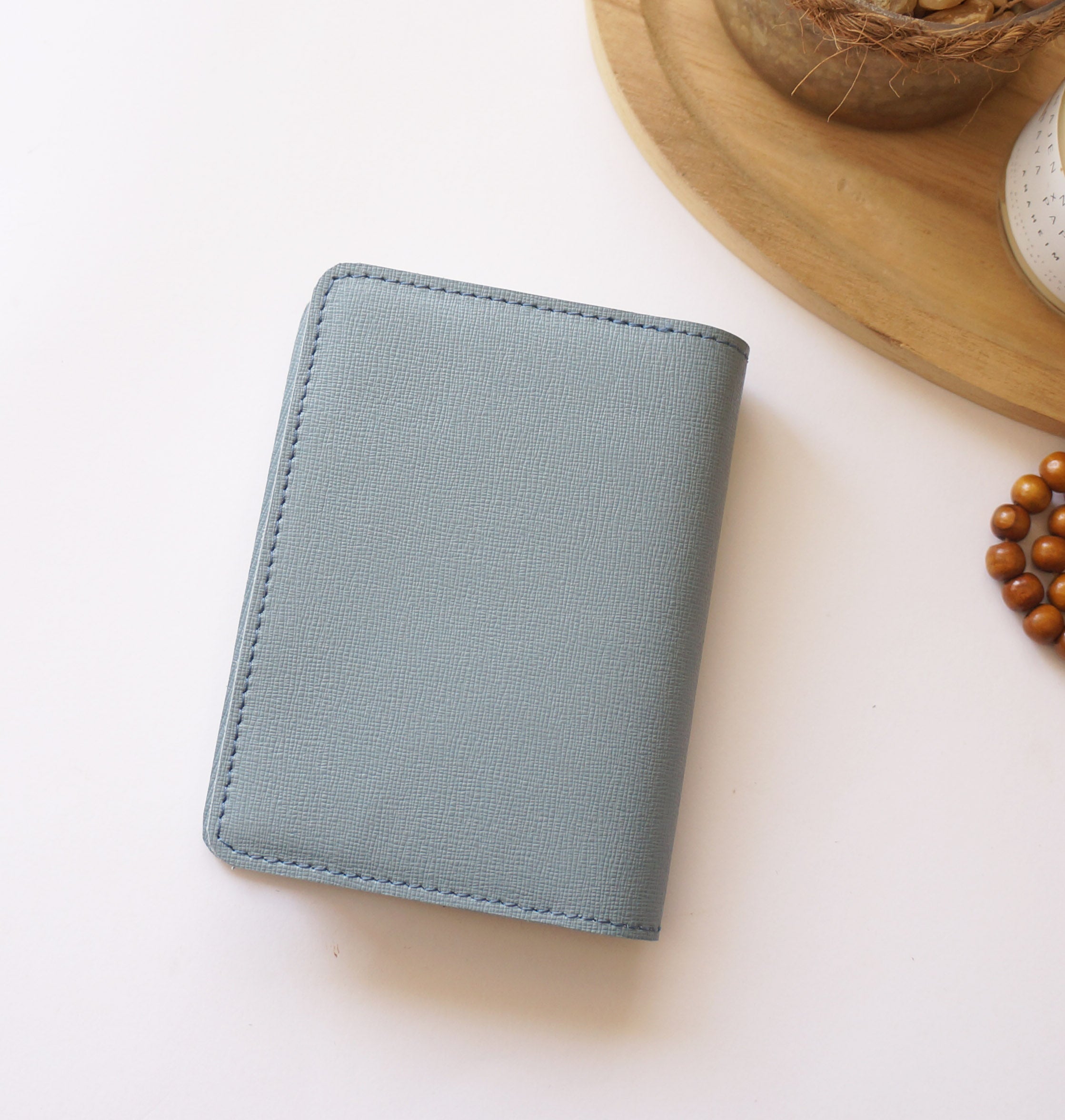 Passport Rustic - Saffiano Blue & Silver