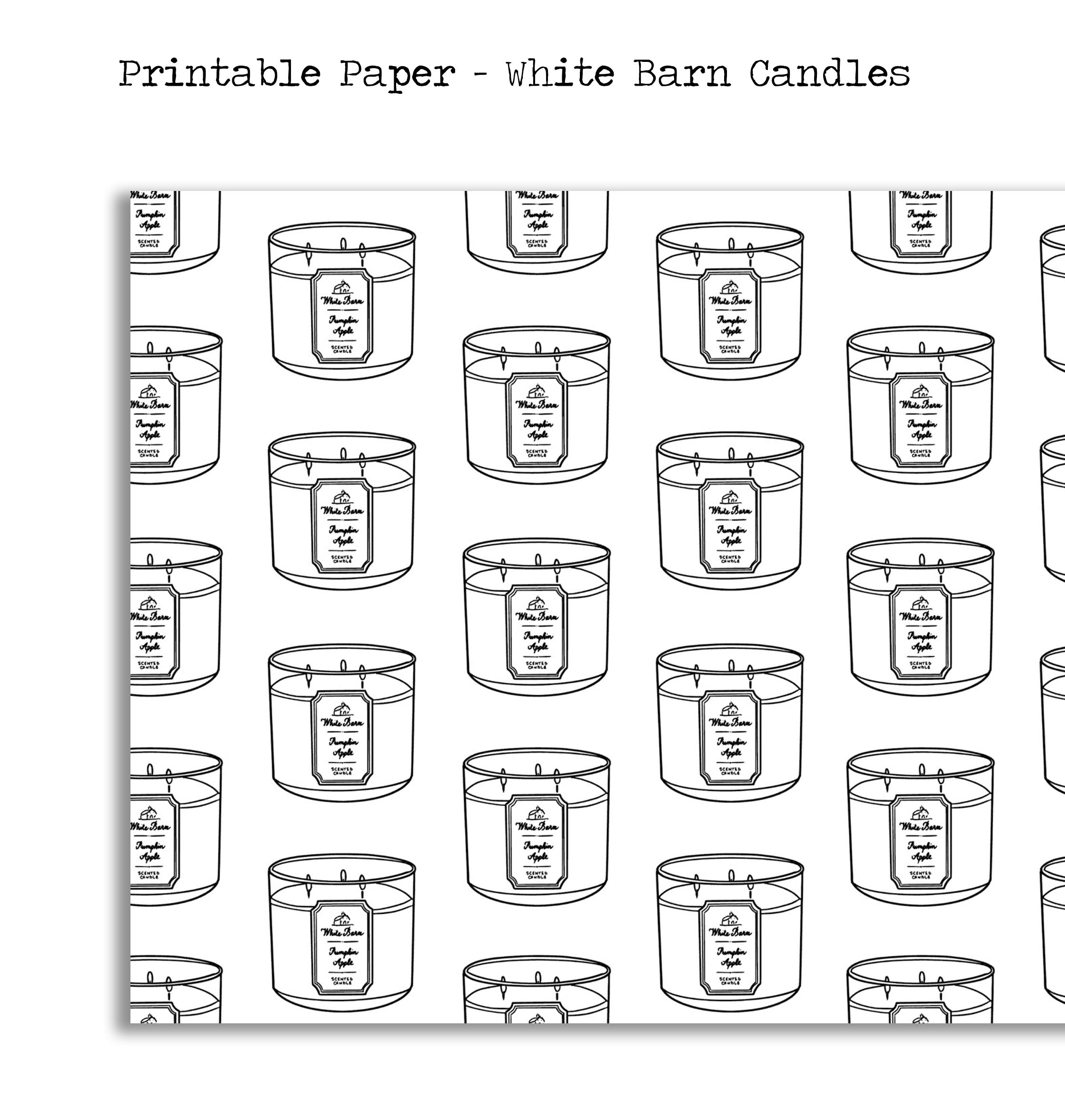 White Barn Candles - Printable Paper