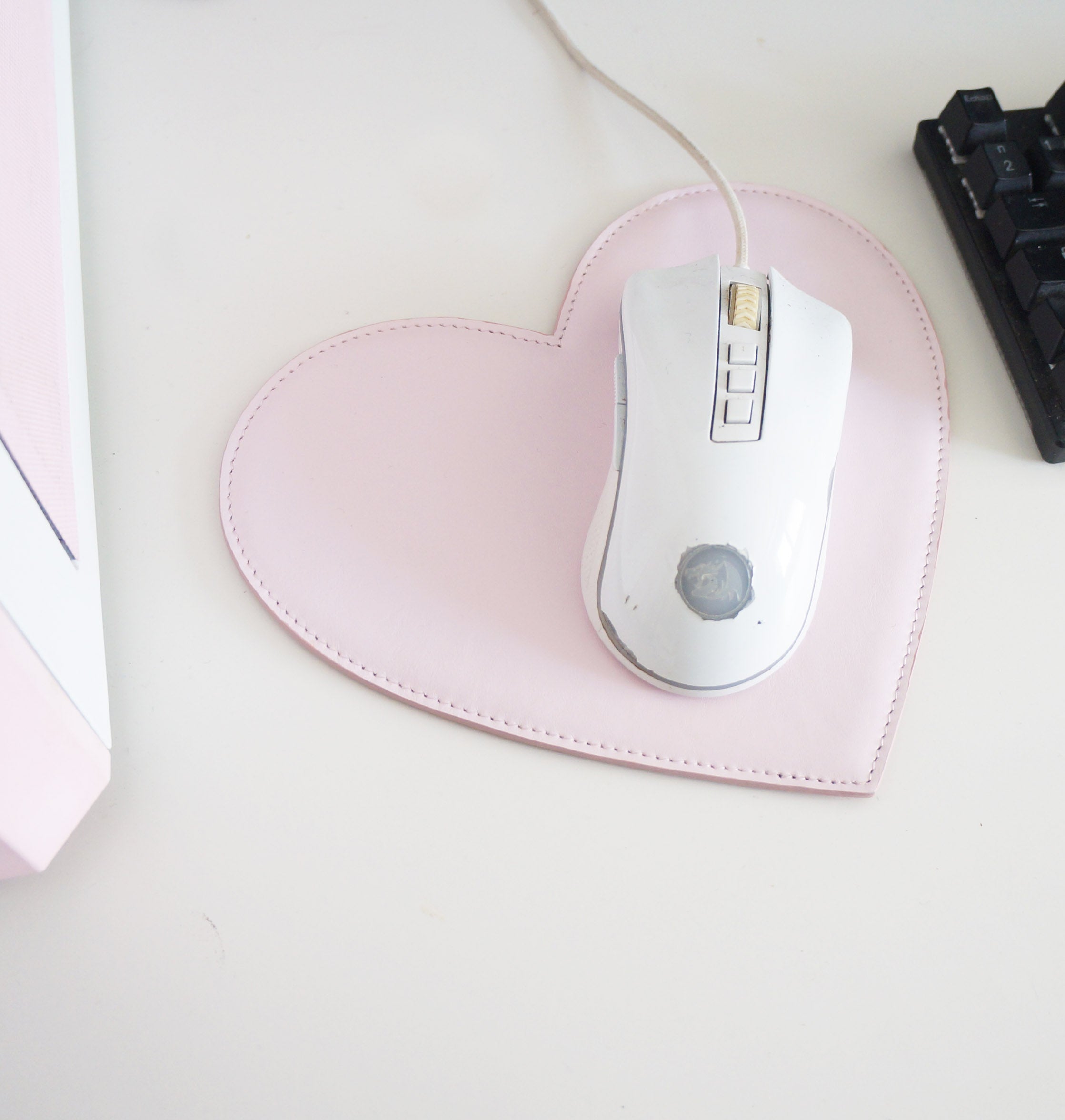 Heart Mouse Pad - Milkshake Leather