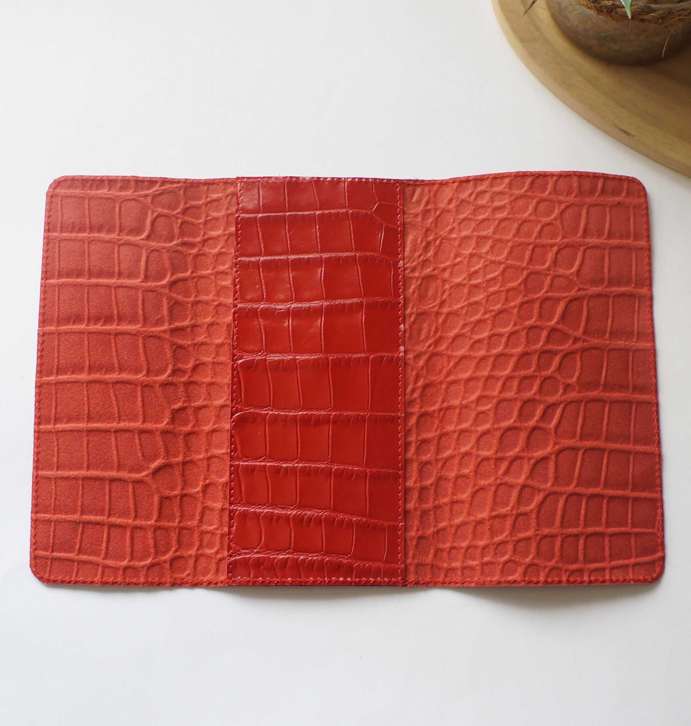 Hobonichi Week Cover Trifold - Croc Red PROTOTYPE