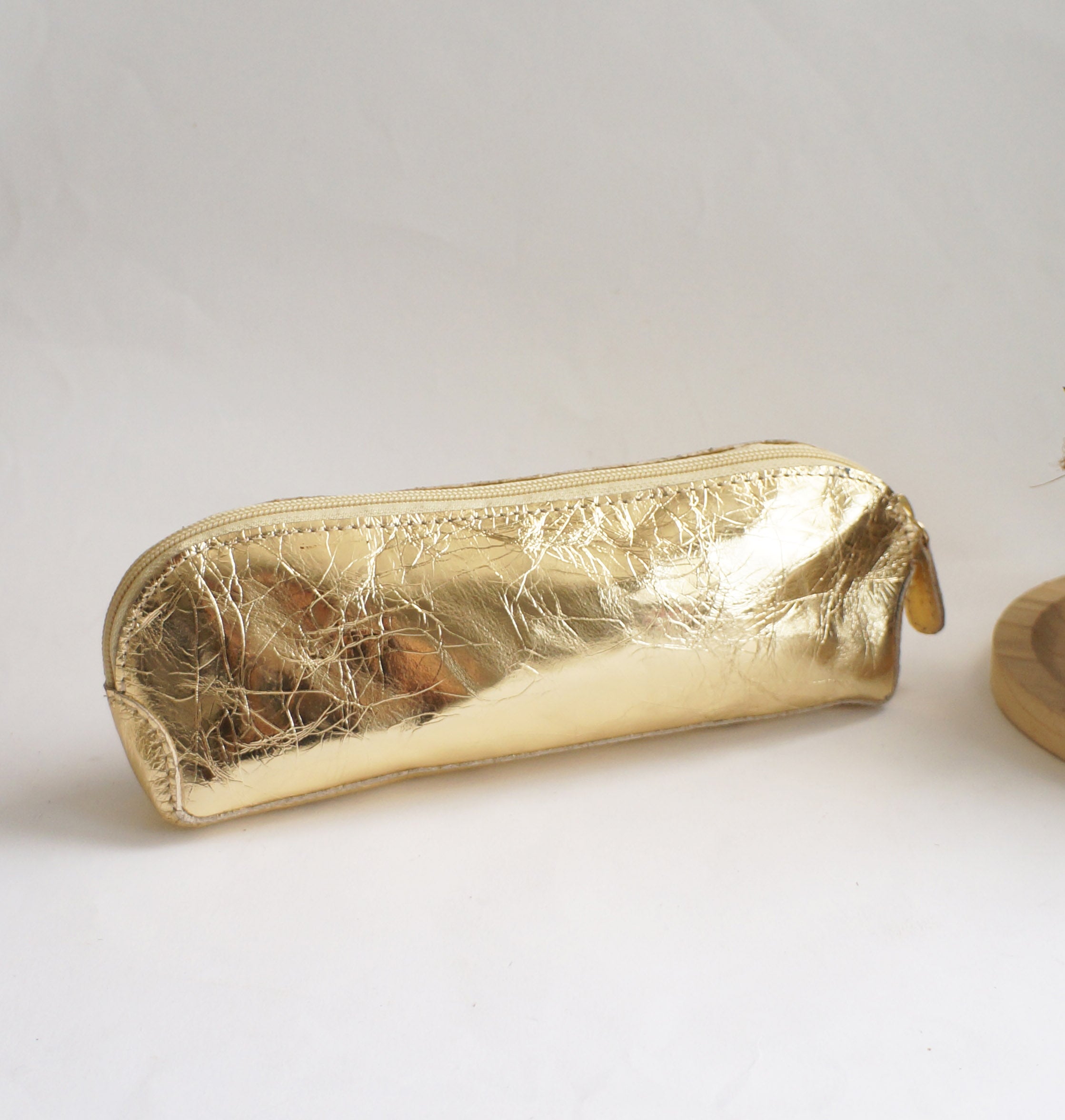 Pen Case - Miror Gold leather