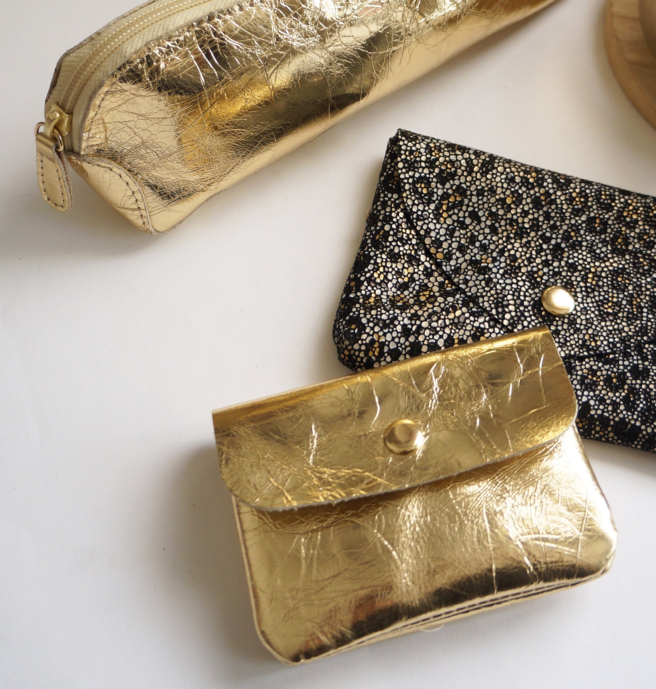 Wild & Miror Gold Leather Essentials Set – Pack of 3
