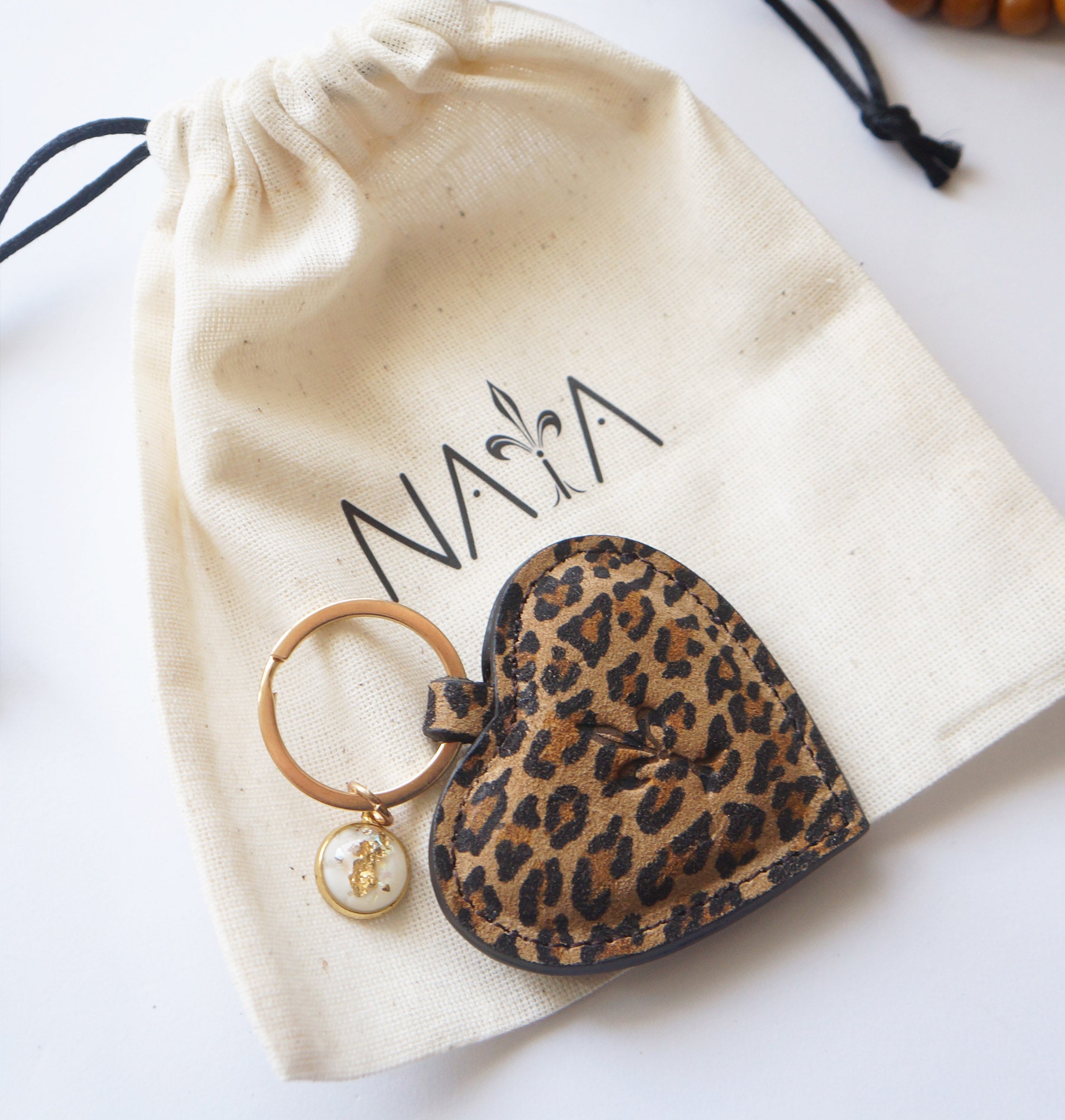 Heart Key Rings - Leopard