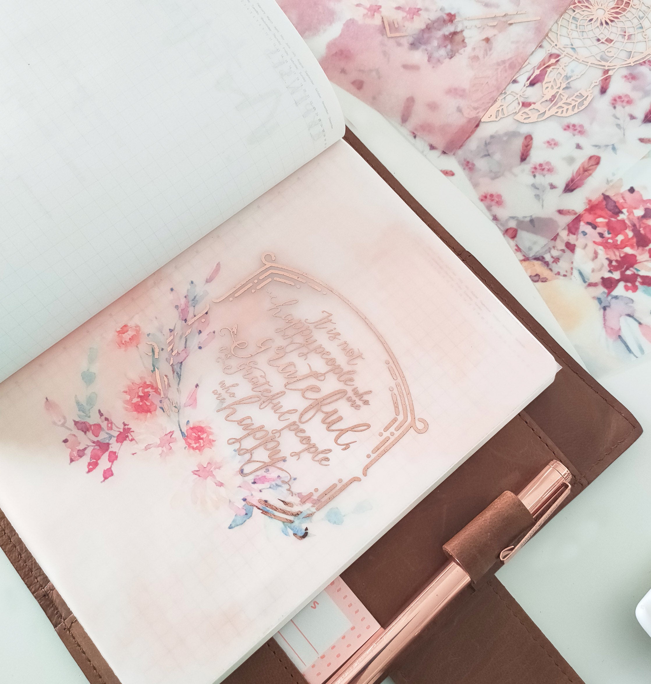 Vellum Foiled Autumn's Flame Planner Dashboard - Naya Paperie