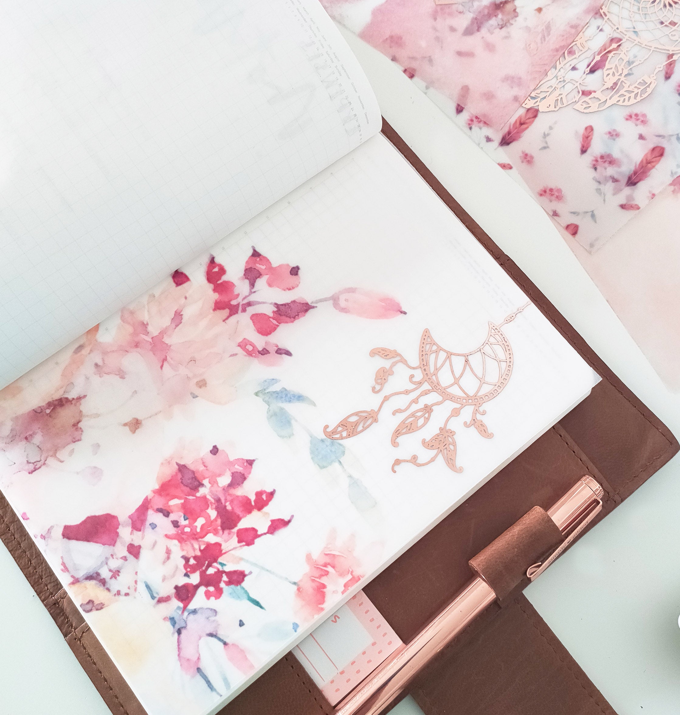 Vellum Foiled Autumn's Flame Planner Dashboard - Naya Paperie