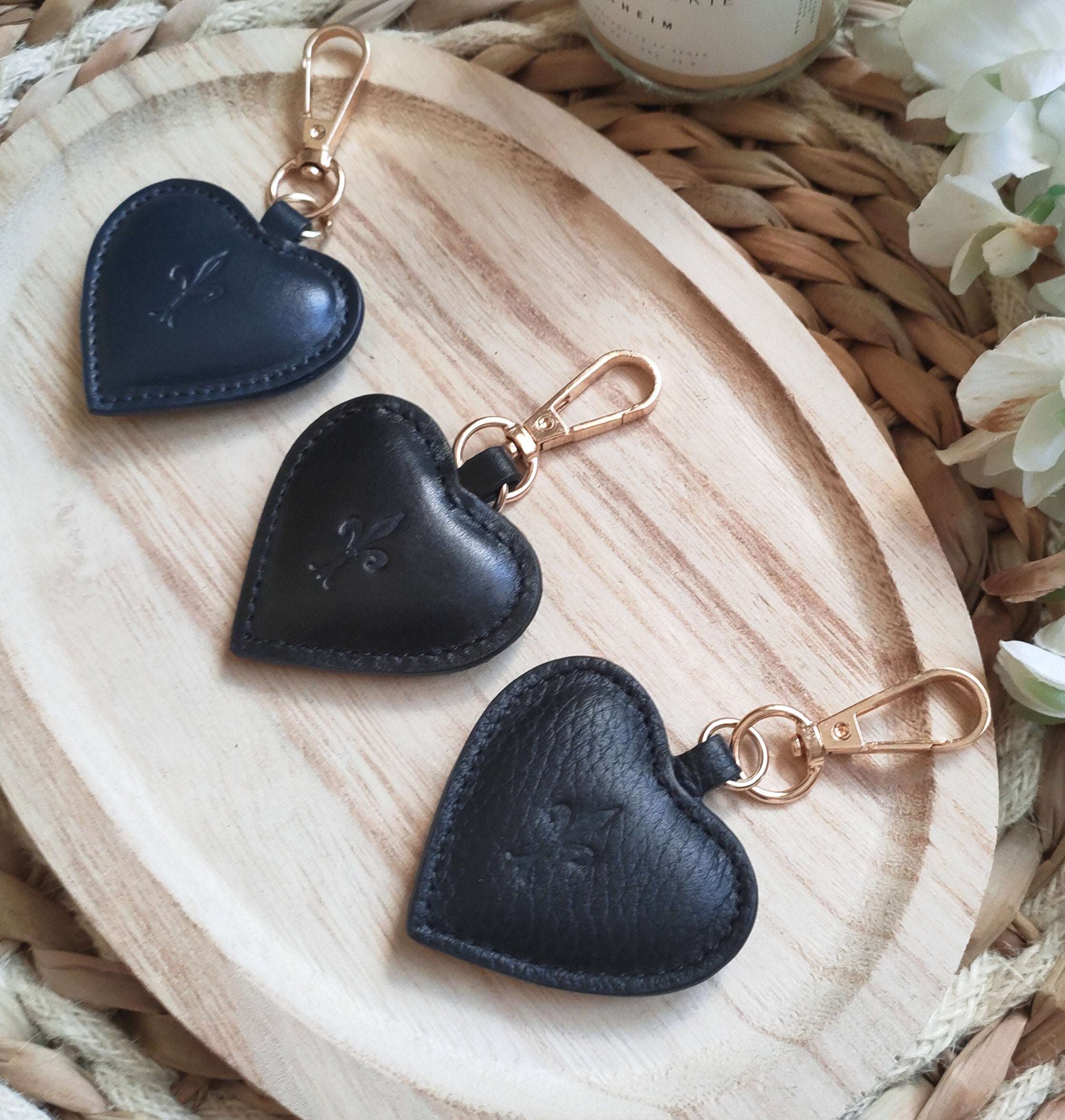 Black Shades Heart Key Rings